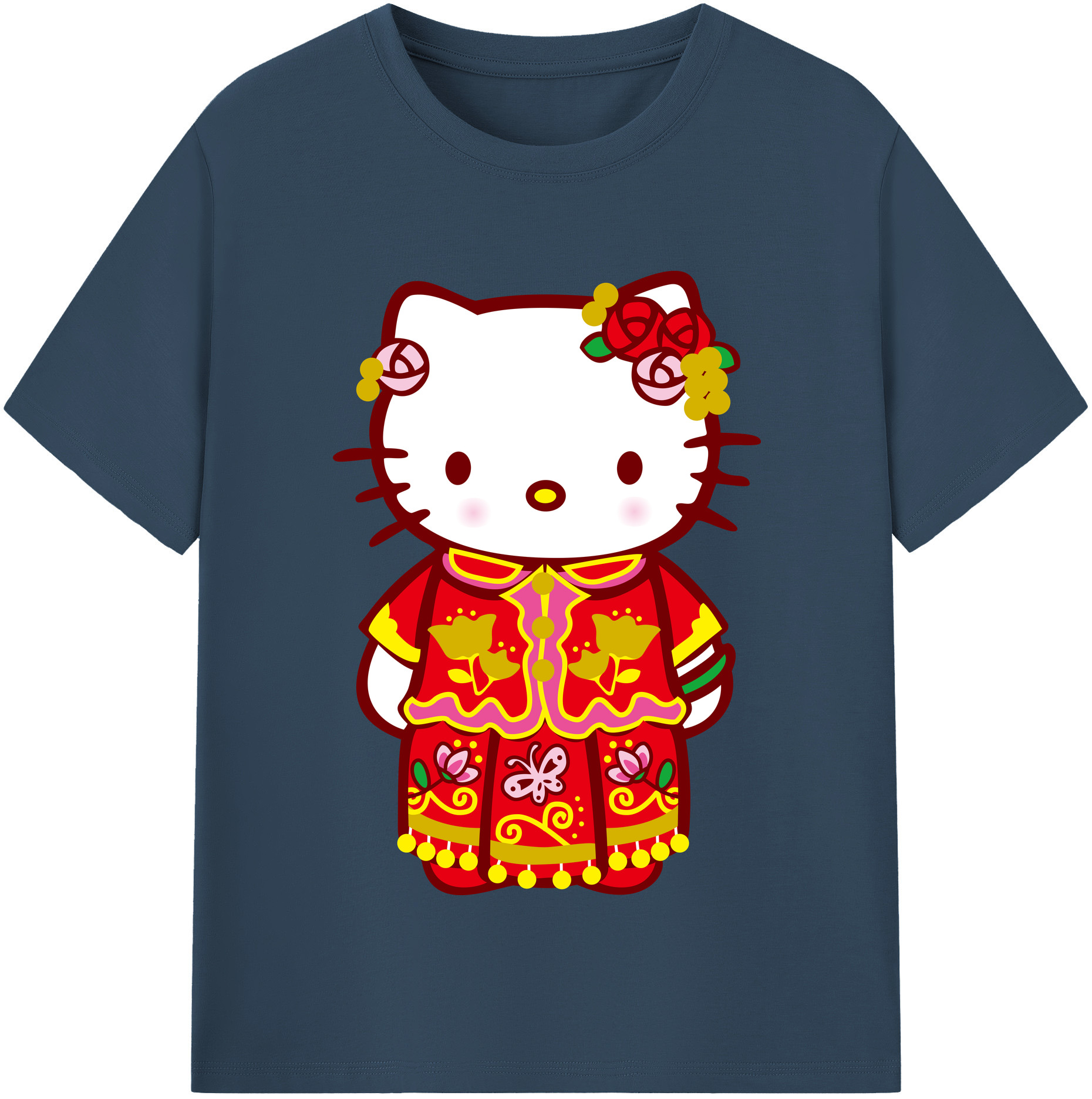 （画像用） Hello Kitty ハローキティ レディースカジュアルプリントTシャツ（綿100％）