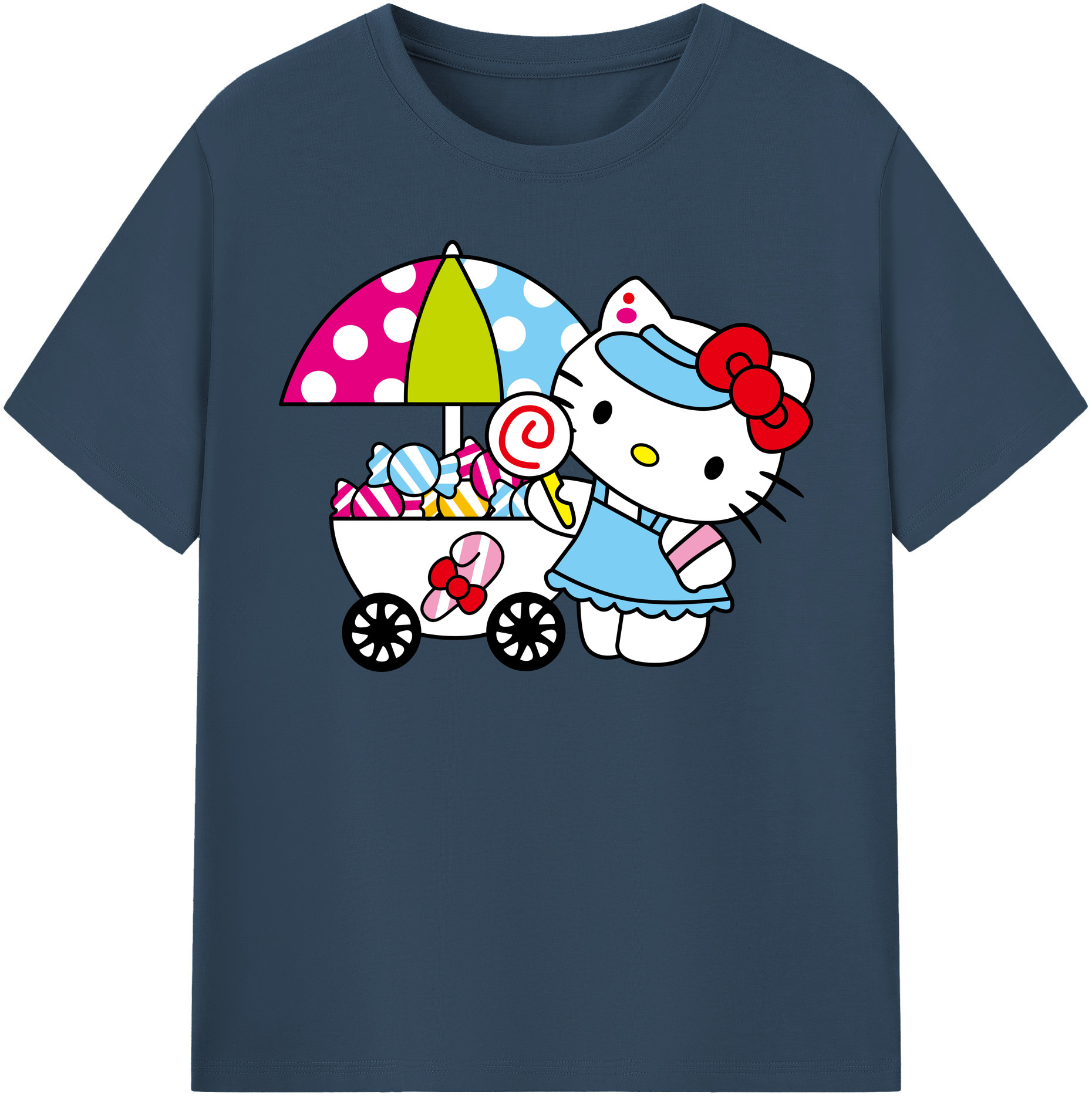 （画像用） Hello Kitty ハローキティ レディースカジュアルプリントTシャツ（綿100％）