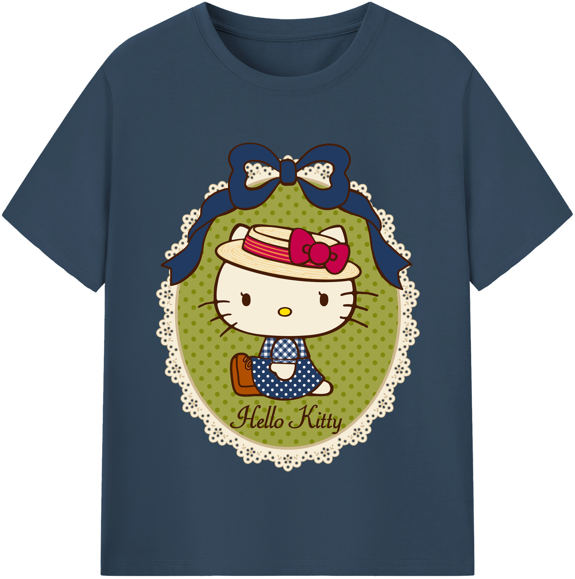 （画像用） Hello Kitty ハローキティ レディースカジュアルプリントTシャツ（綿100％）