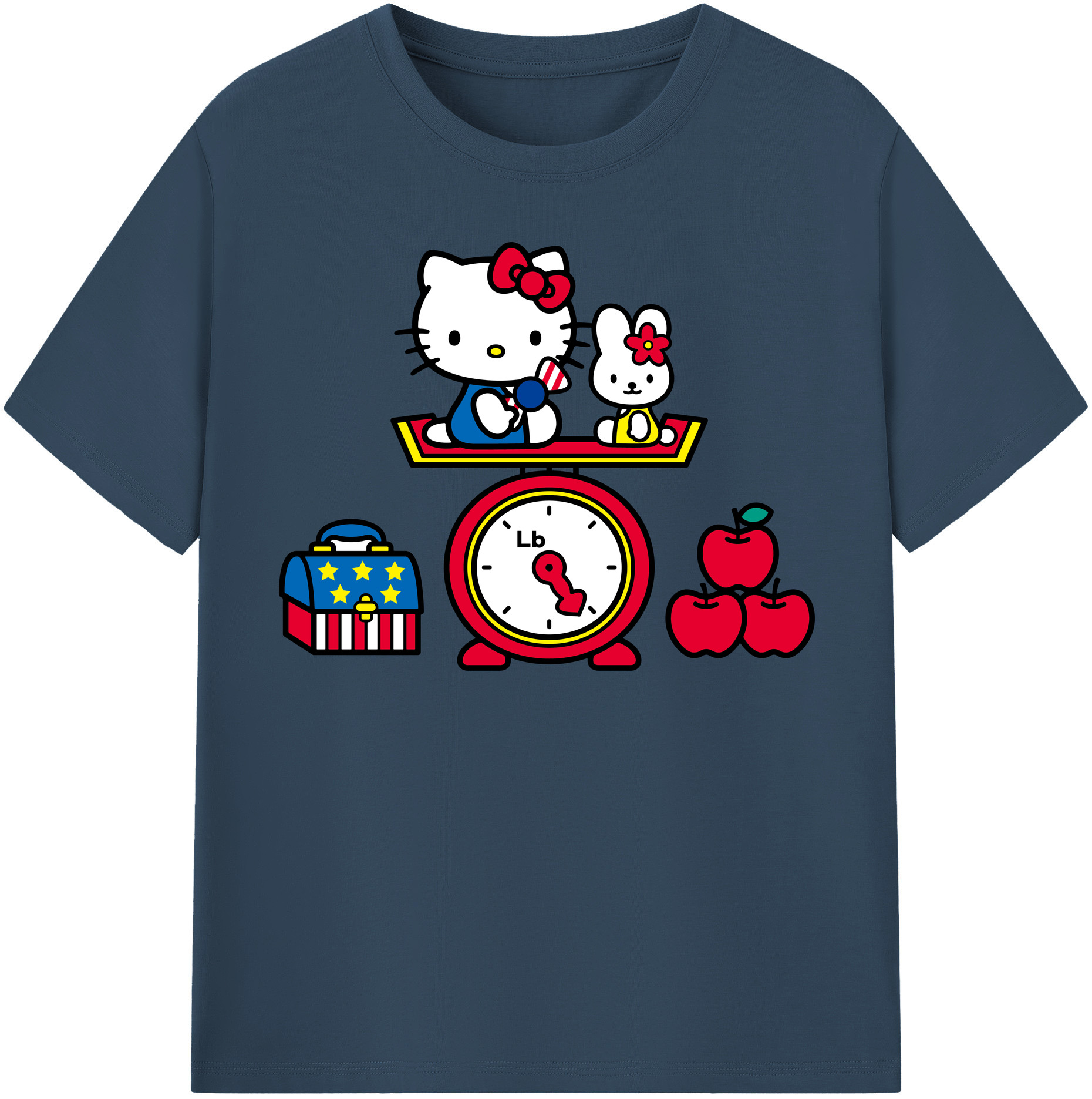 （画像用） Hello Kitty ハローキティ レディースカジュアルプリントTシャツ（綿100％）