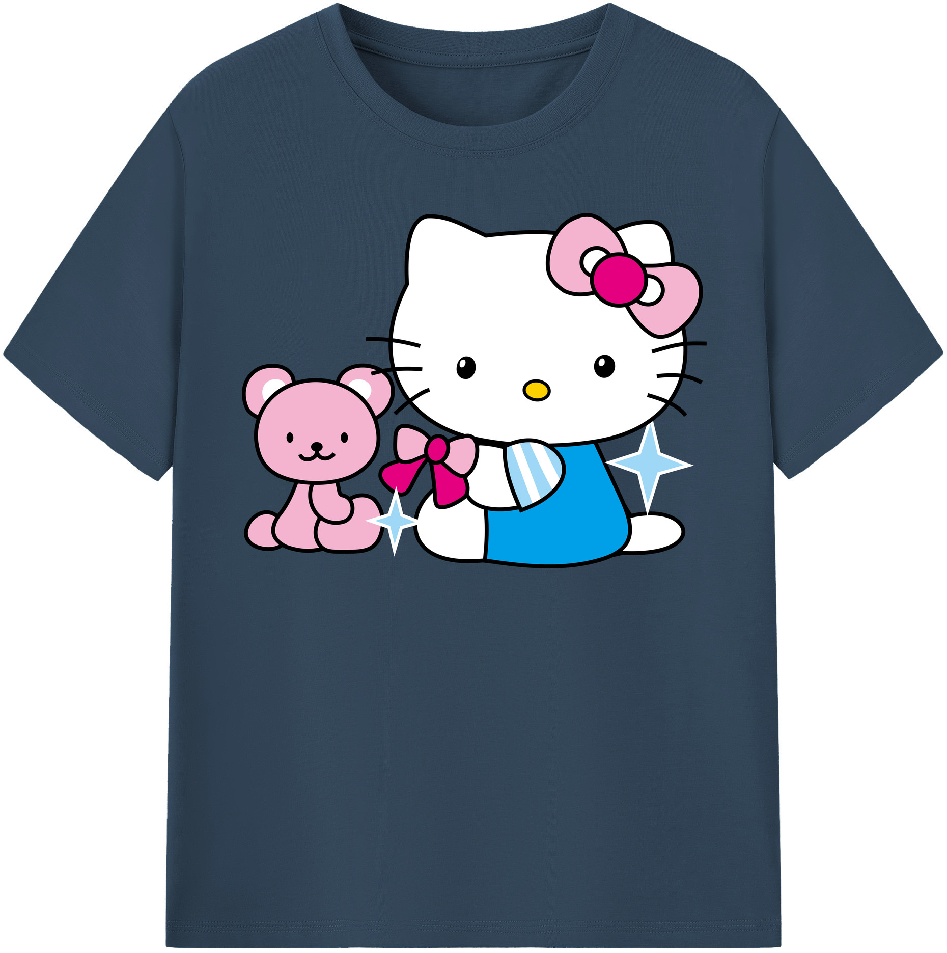 （画像用） Hello Kitty ハローキティ レディースカジュアルプリントTシャツ（綿100％）