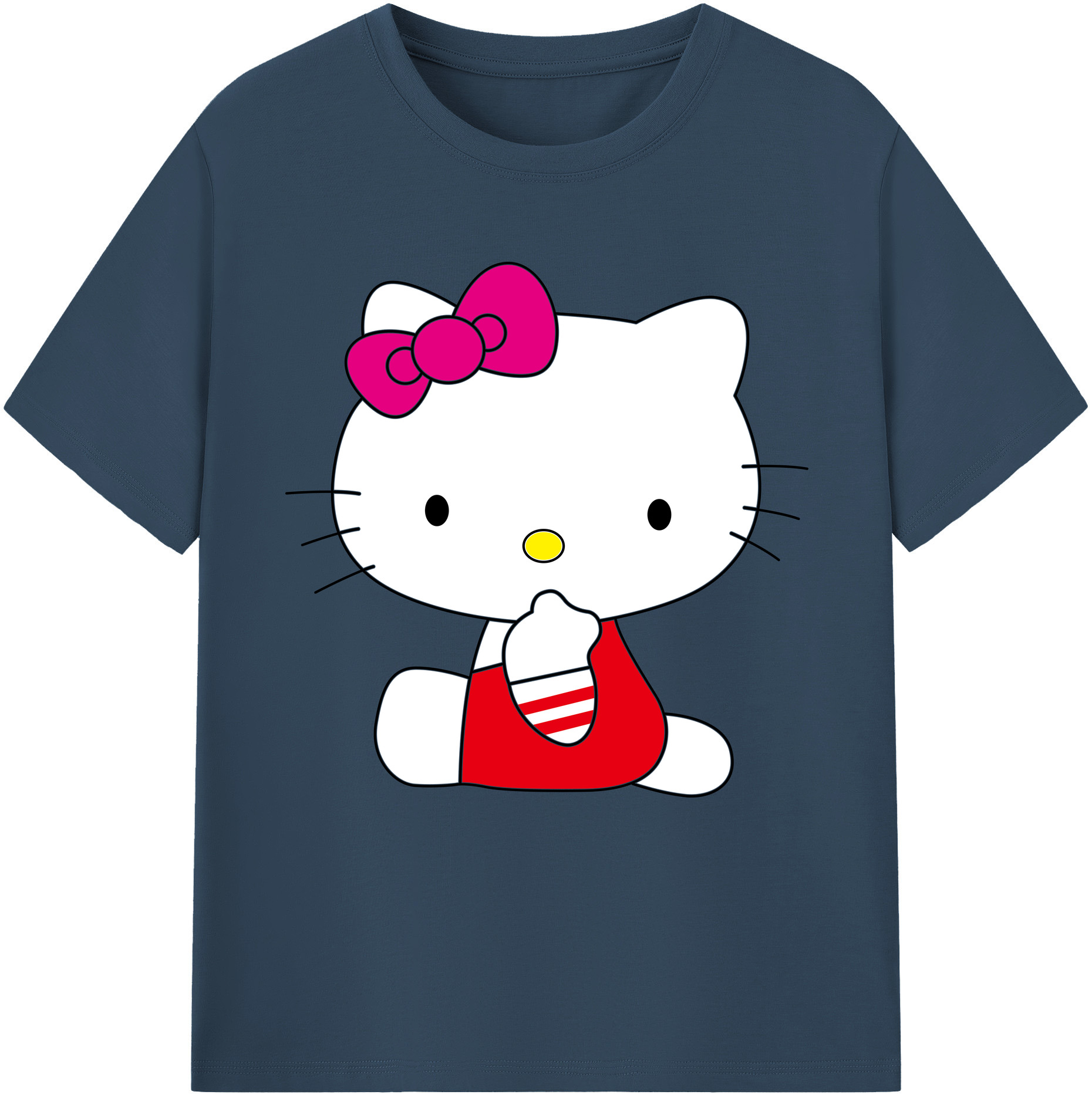 （画像用） Hello Kitty ハローキティ レディースカジュアルプリントTシャツ（綿100％）
