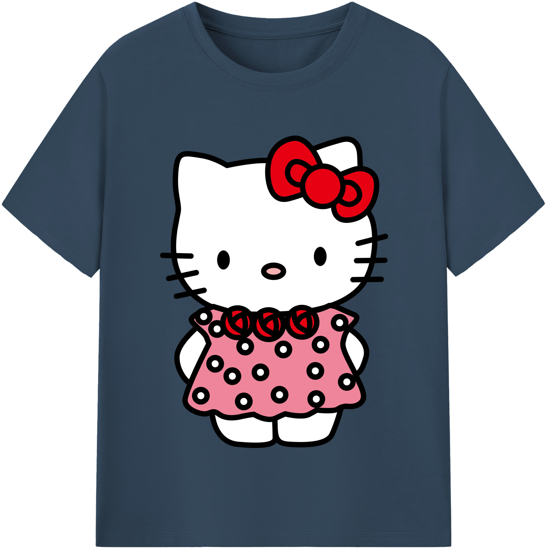（画像用） Hello Kitty ハローキティ レディースカジュアルプリントTシャツ（綿100％）