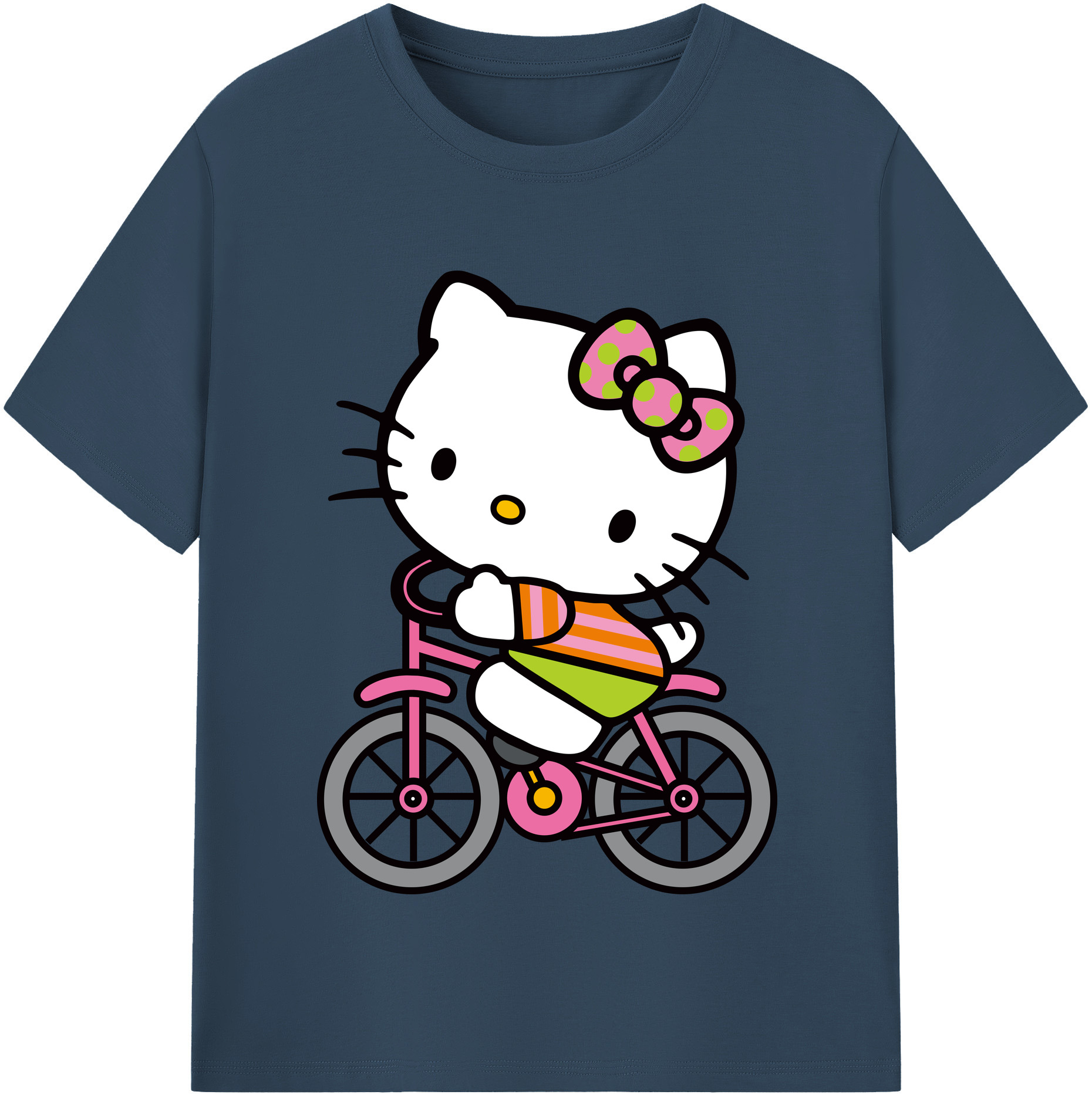 （画像用） Hello Kitty ハローキティ レディースカジュアルプリントTシャツ（綿100％）