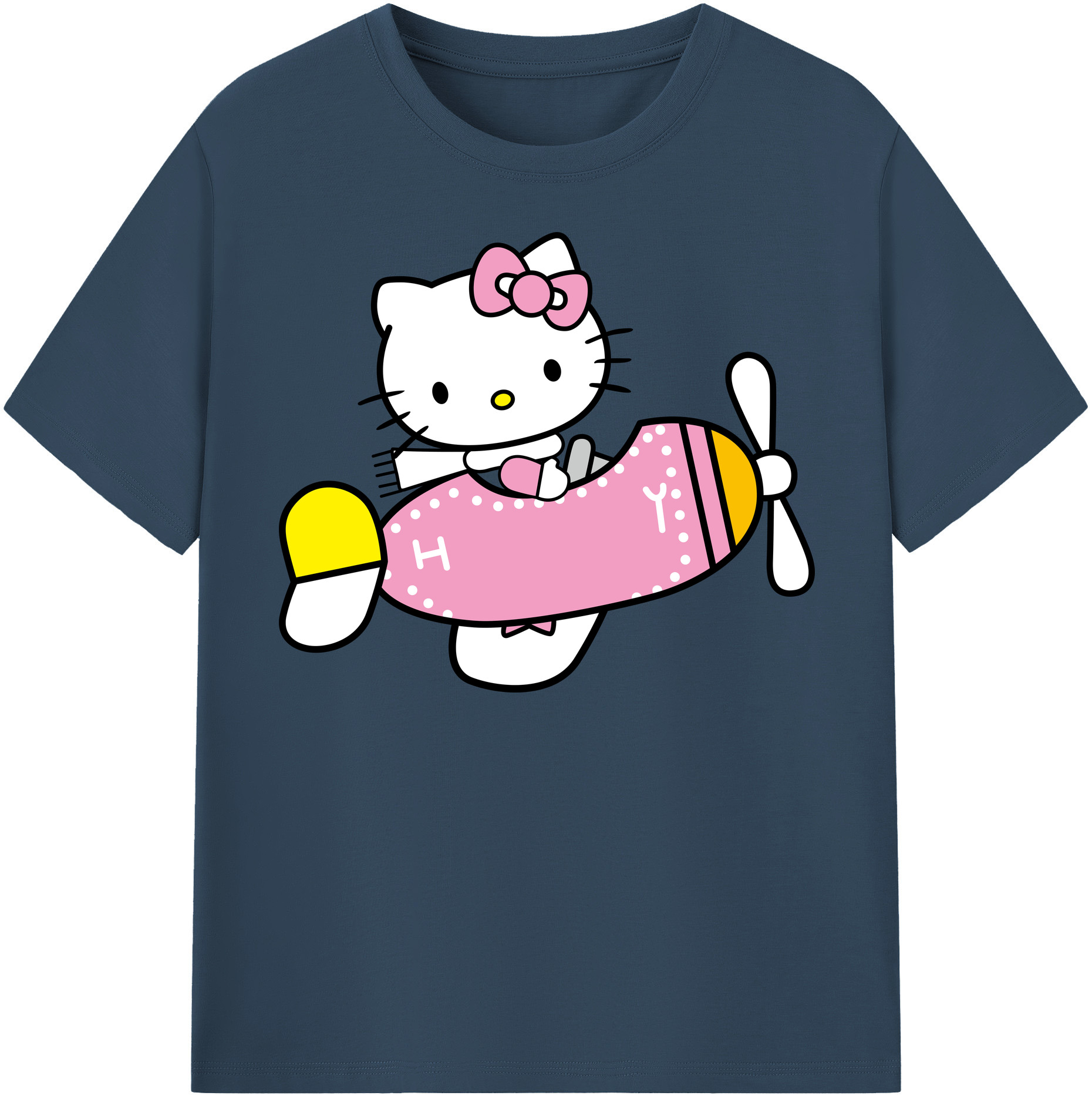 （画像用） Hello Kitty ハローキティ レディースカジュアルプリントTシャツ（綿100％）
