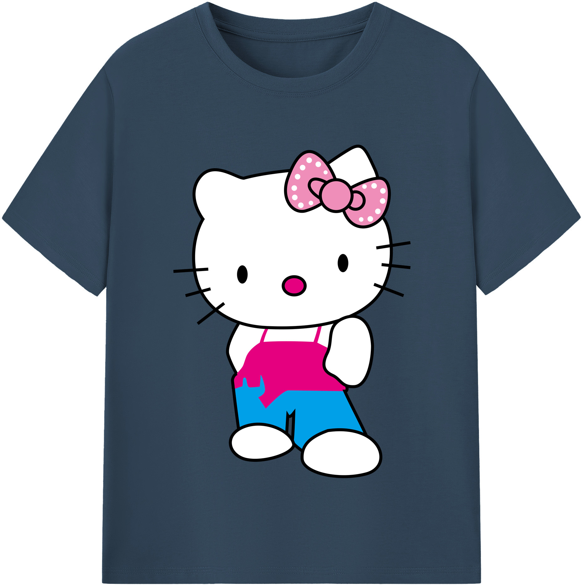 （画像用） Hello Kitty ハローキティ レディースカジュアルプリントTシャツ（綿100％）