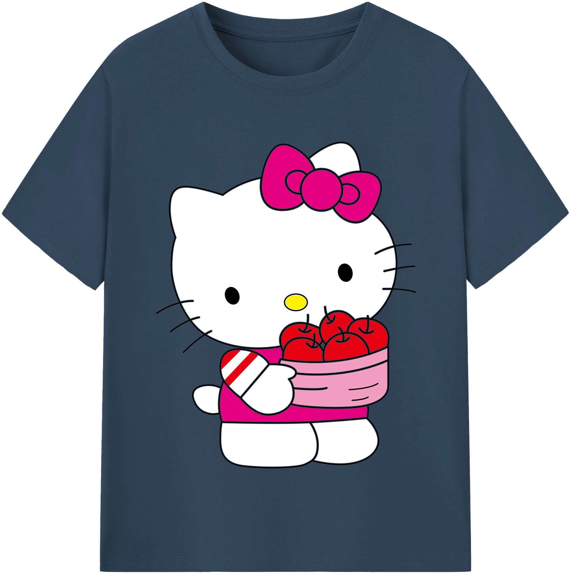 （画像用） Hello Kitty ハローキティ レディースカジュアルプリントTシャツ（綿100％）