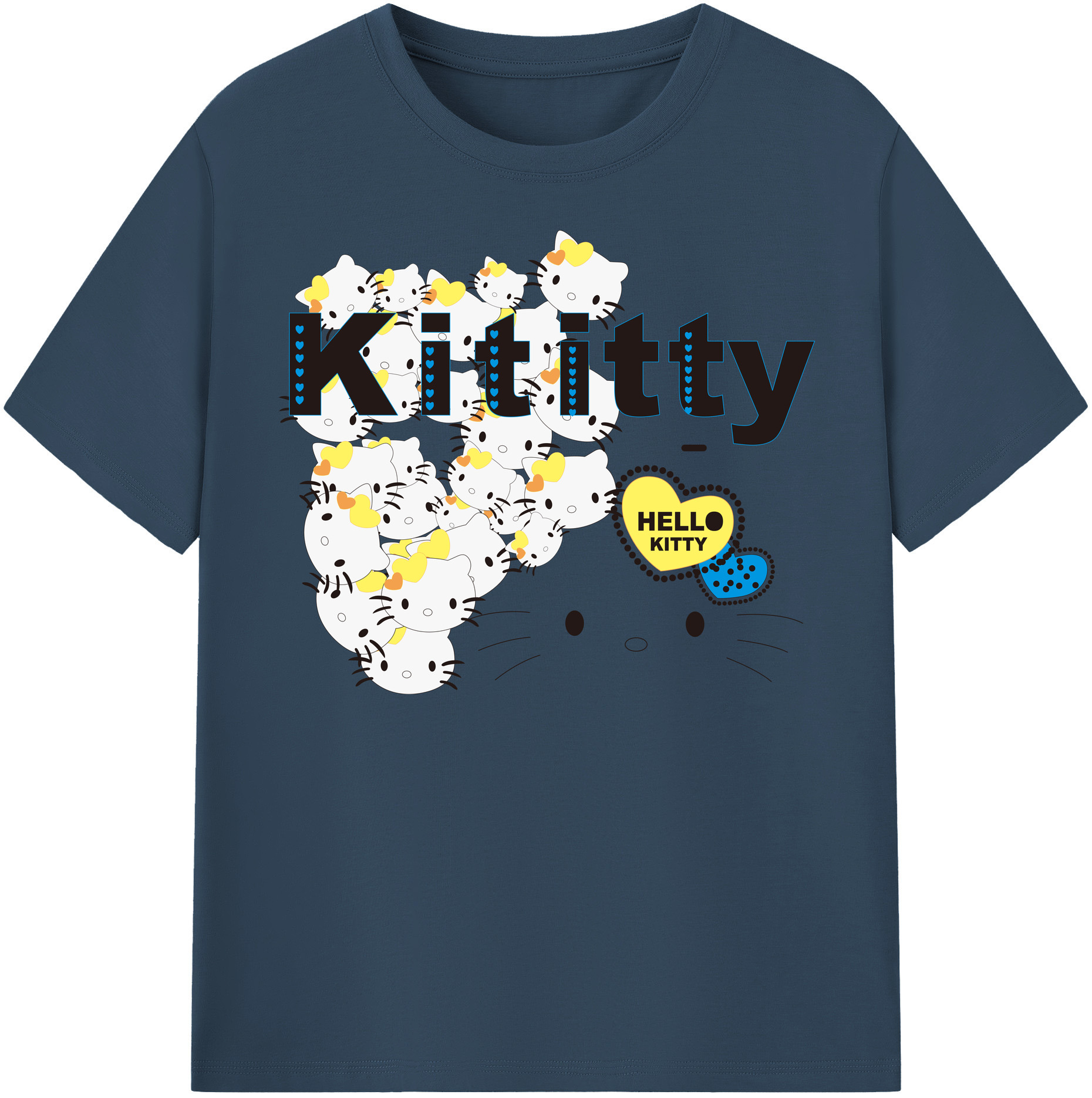 （画像用） Hello Kitty ハローキティ レディースカジュアルプリントTシャツ（綿100％）