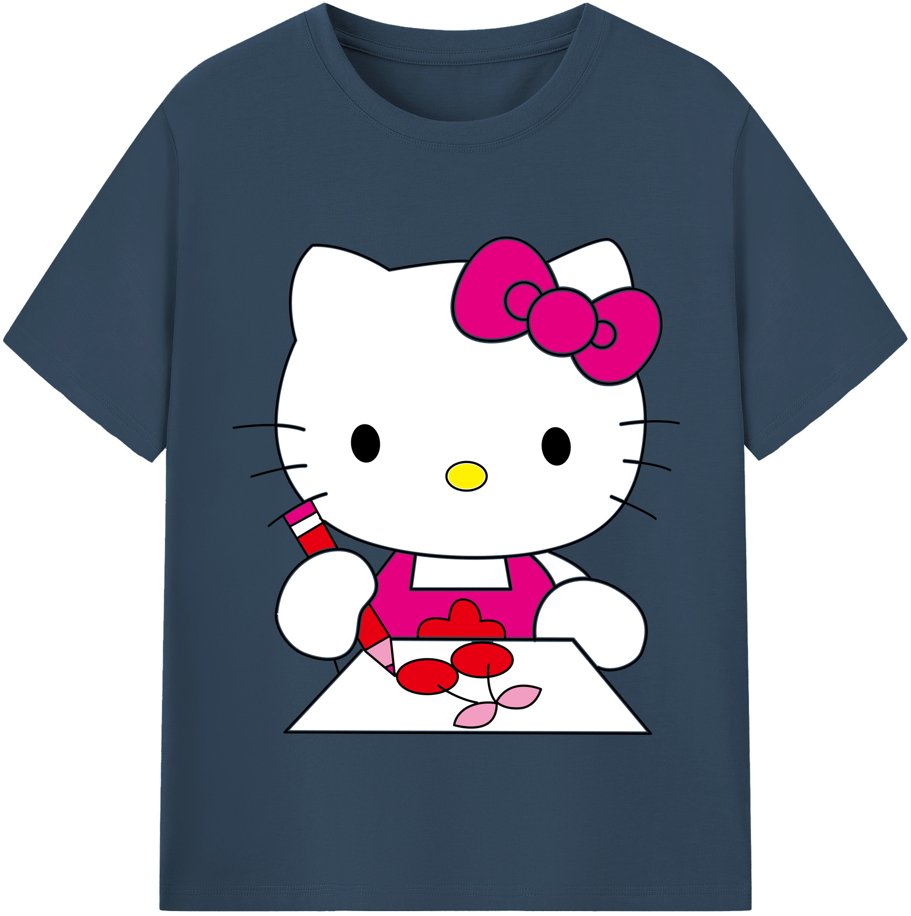 （画像用） Hello Kitty ハローキティ レディースカジュアルプリントTシャツ（綿100％）