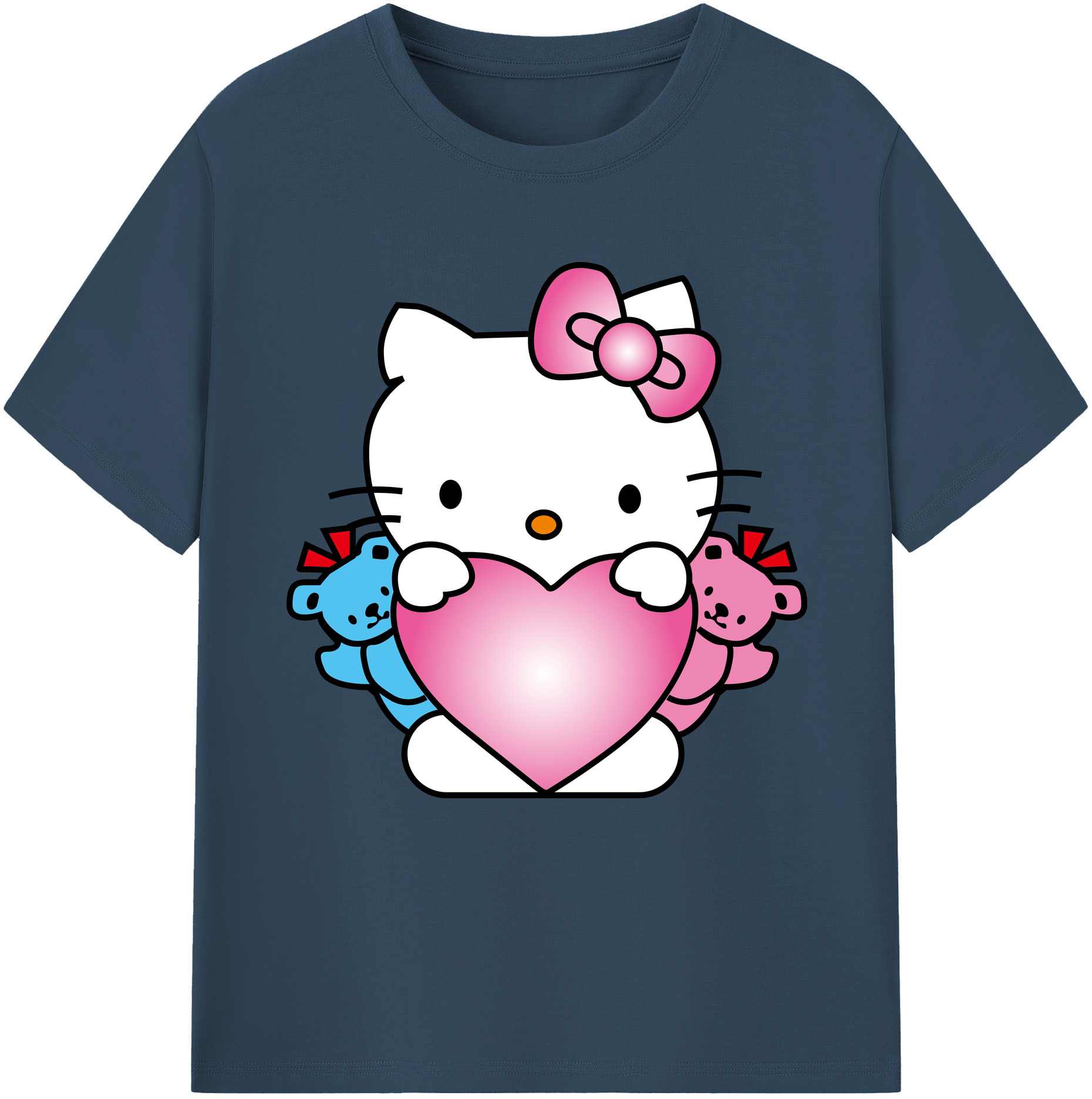 （画像用） Hello Kitty ハローキティ レディースカジュアルプリントTシャツ（綿100％）