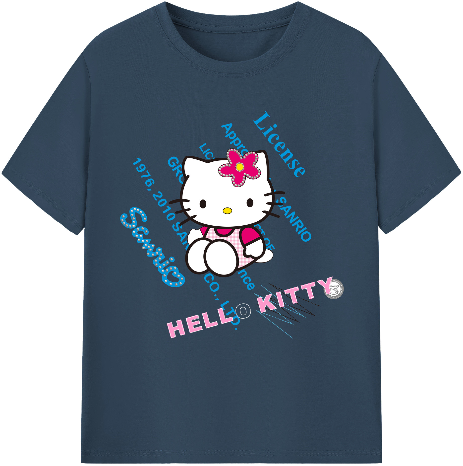 （画像用） Hello Kitty ハローキティ レディースカジュアルプリントTシャツ（綿100％）