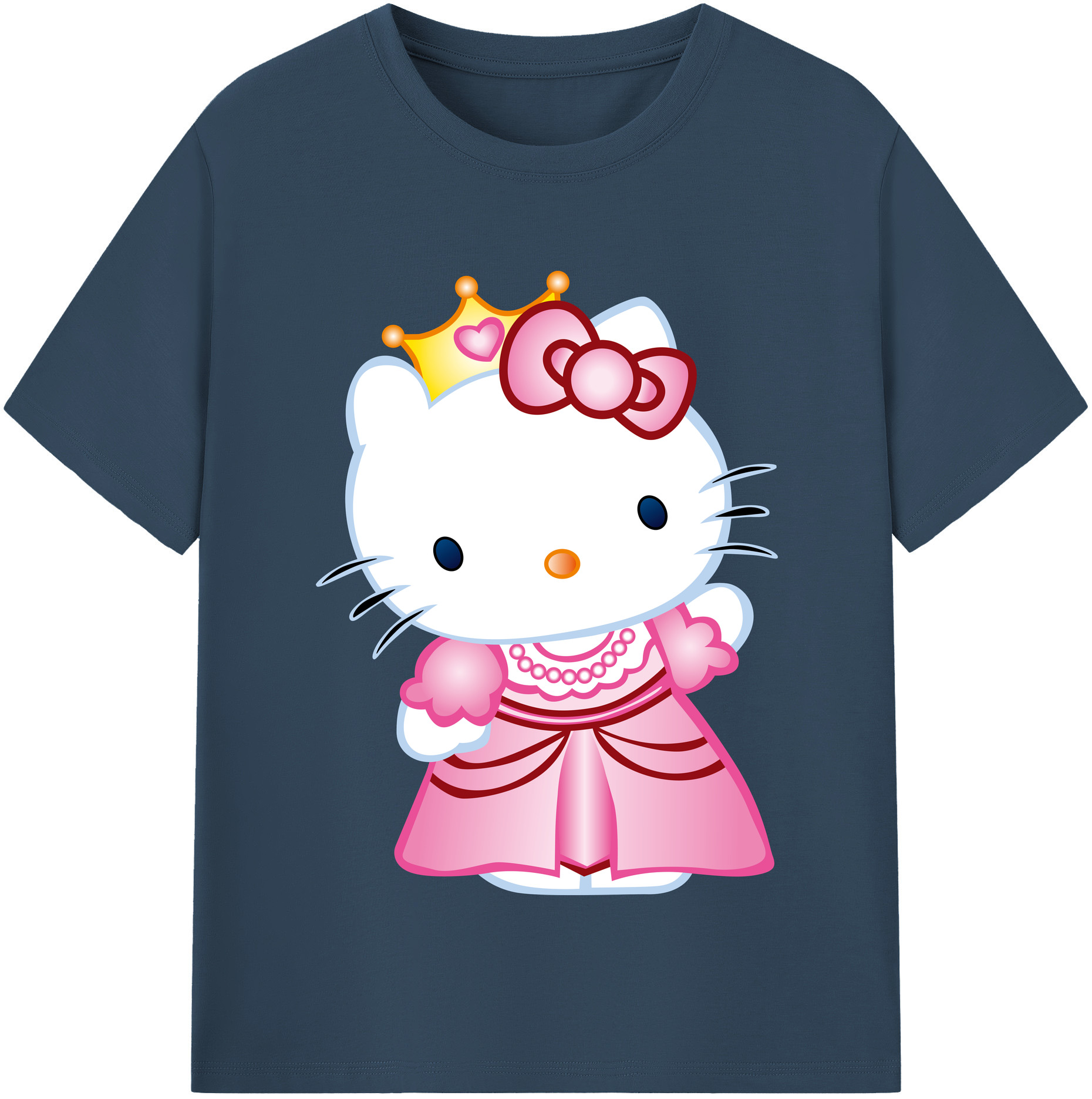 （画像用） Hello Kitty ハローキティ レディースカジュアルプリントTシャツ（綿100％）