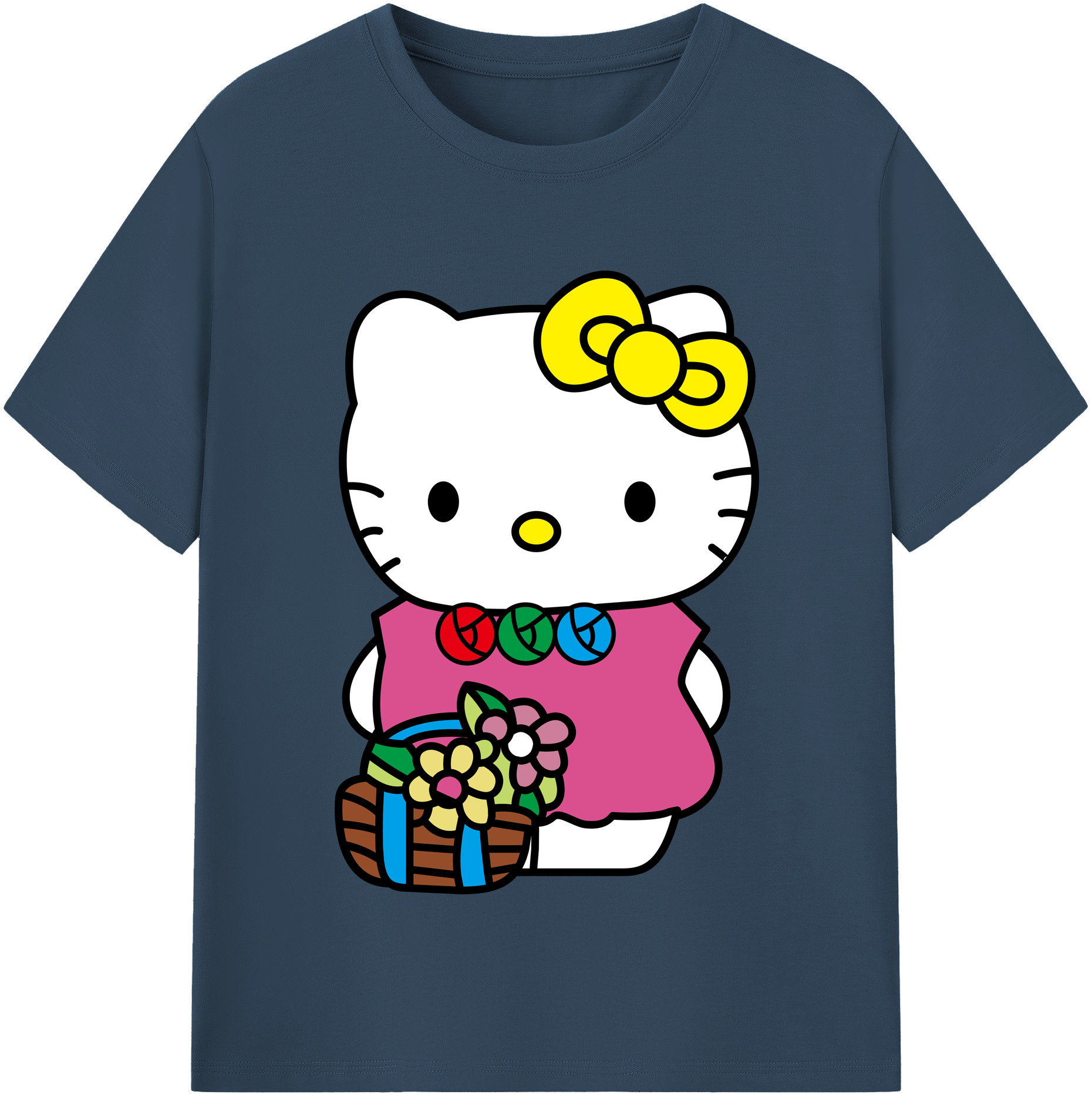 （画像用） Hello Kitty ハローキティ レディースカジュアルプリントTシャツ（綿100％）