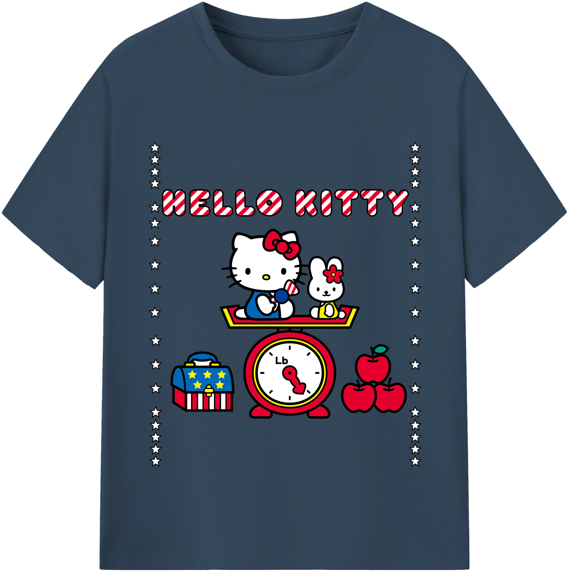 （画像用） Hello Kitty ハローキティ レディースカジュアルプリントTシャツ（綿100％）