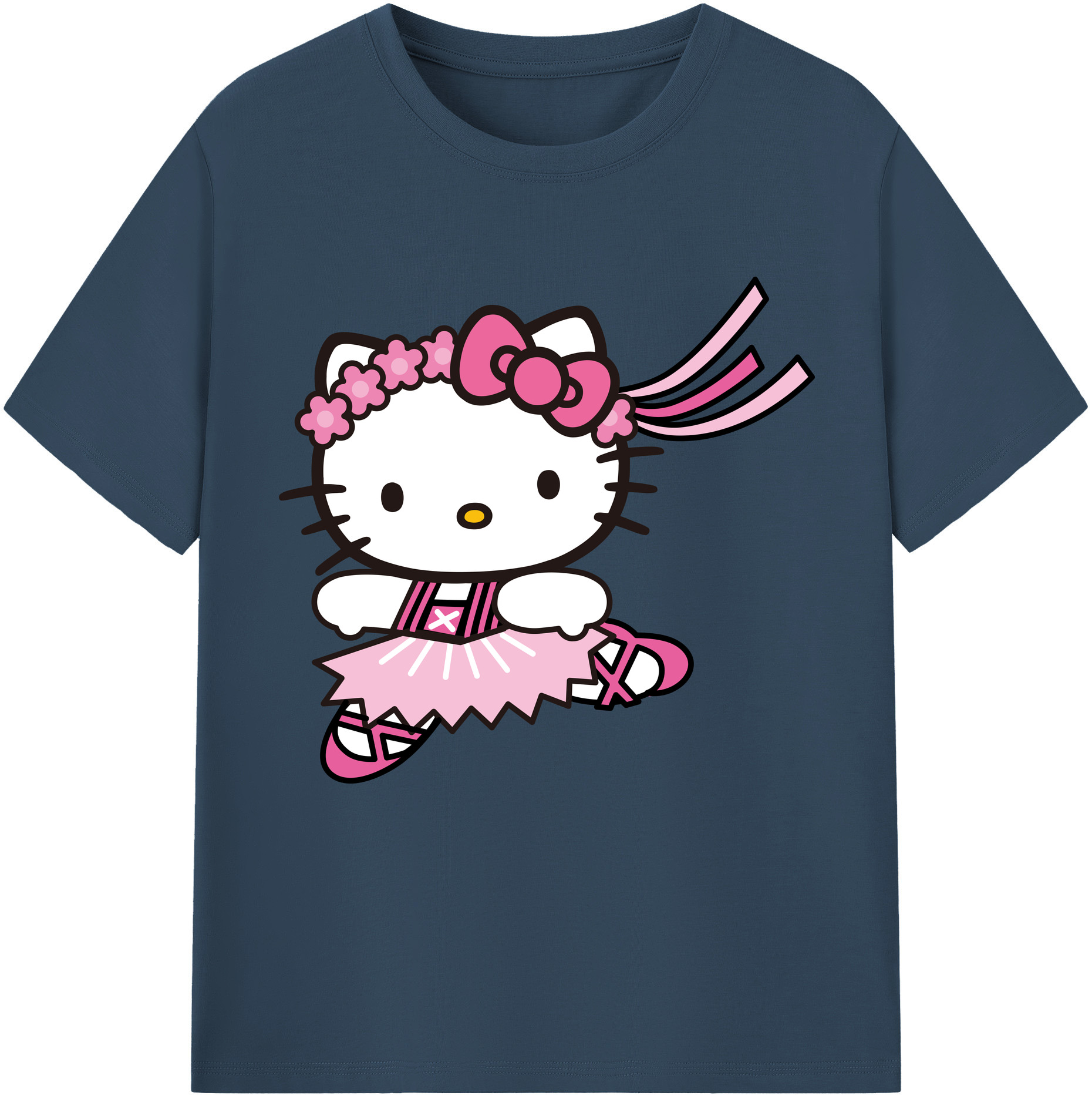 （画像用） Hello Kitty ハローキティ レディースカジュアルプリントTシャツ（綿100％）