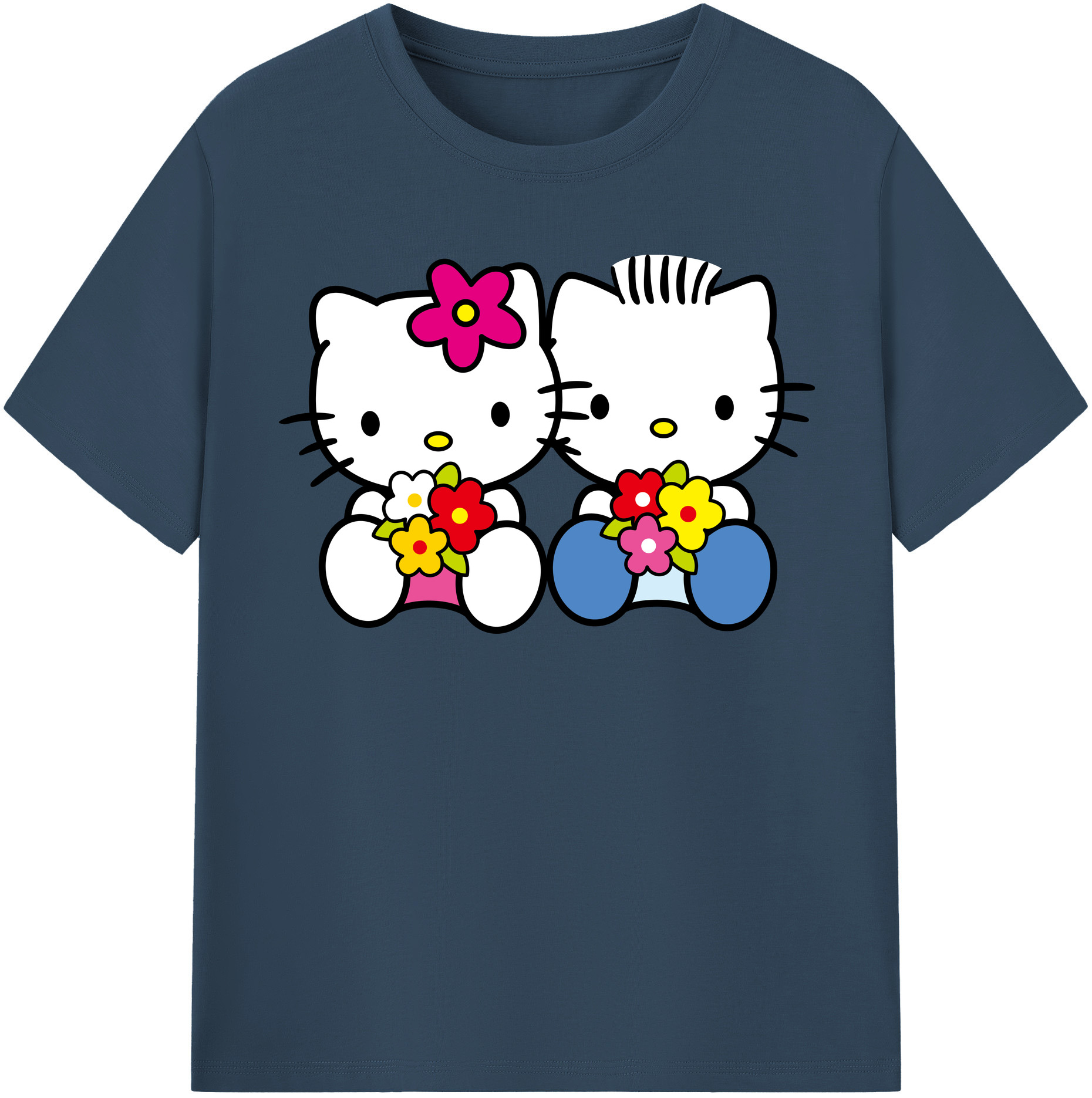 （画像用） Hello Kitty ハローキティ レディースカジュアルプリントTシャツ（綿100％）