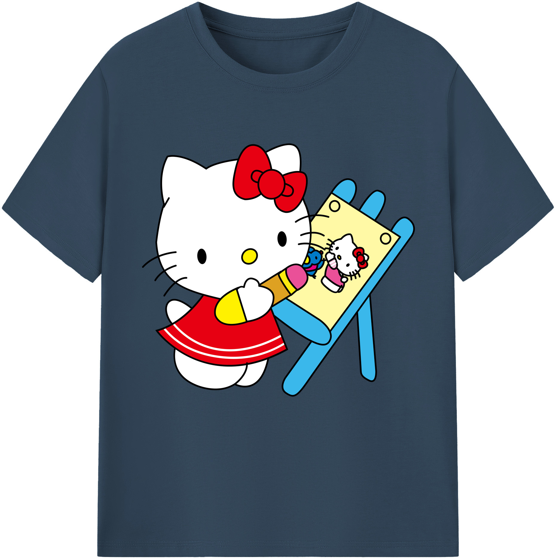 （画像用） Hello Kitty ハローキティ レディースカジュアルプリントTシャツ（綿100％）