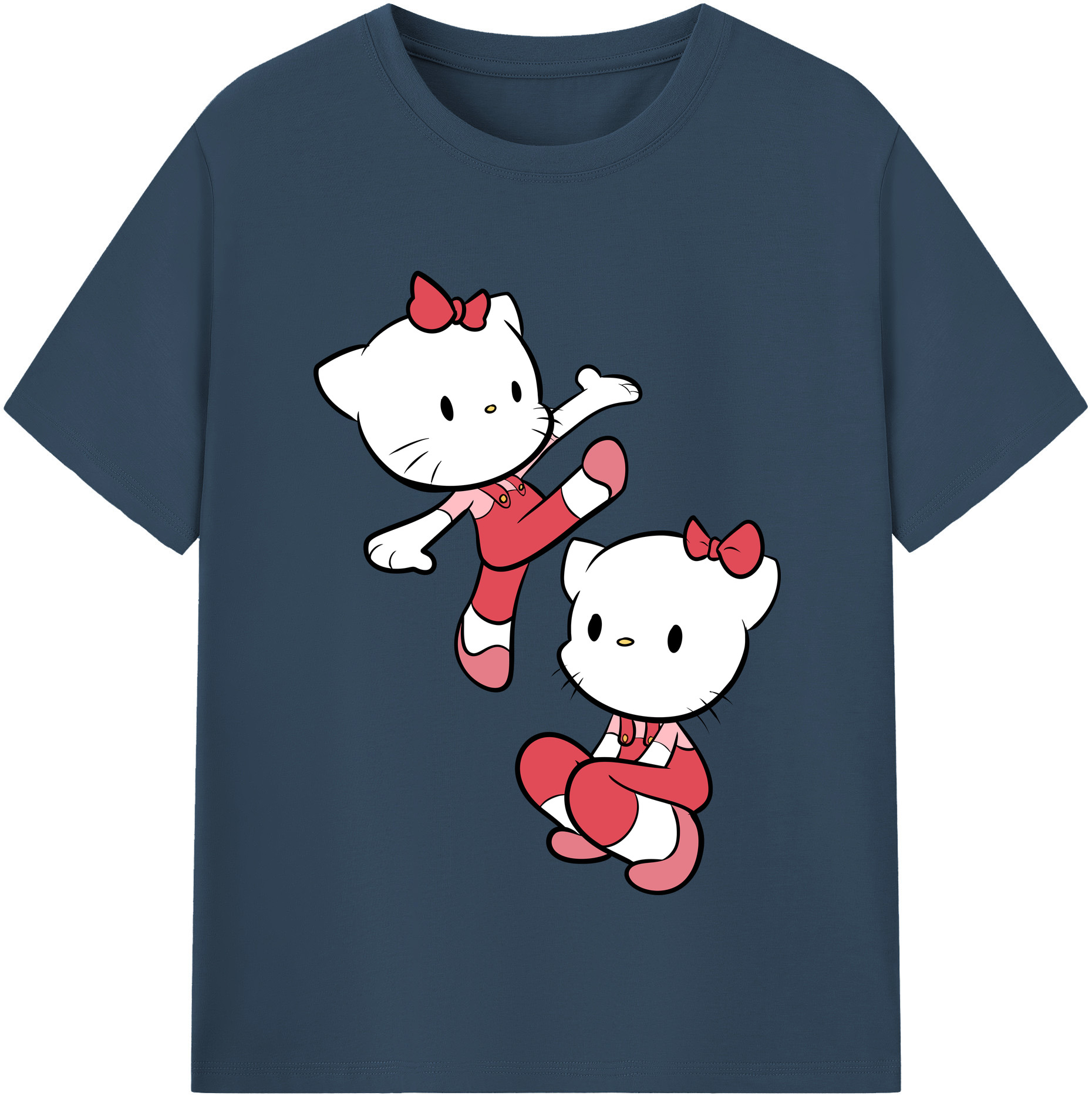 （画像用） Hello Kitty ハローキティ レディースカジュアルプリントTシャツ（綿100％）