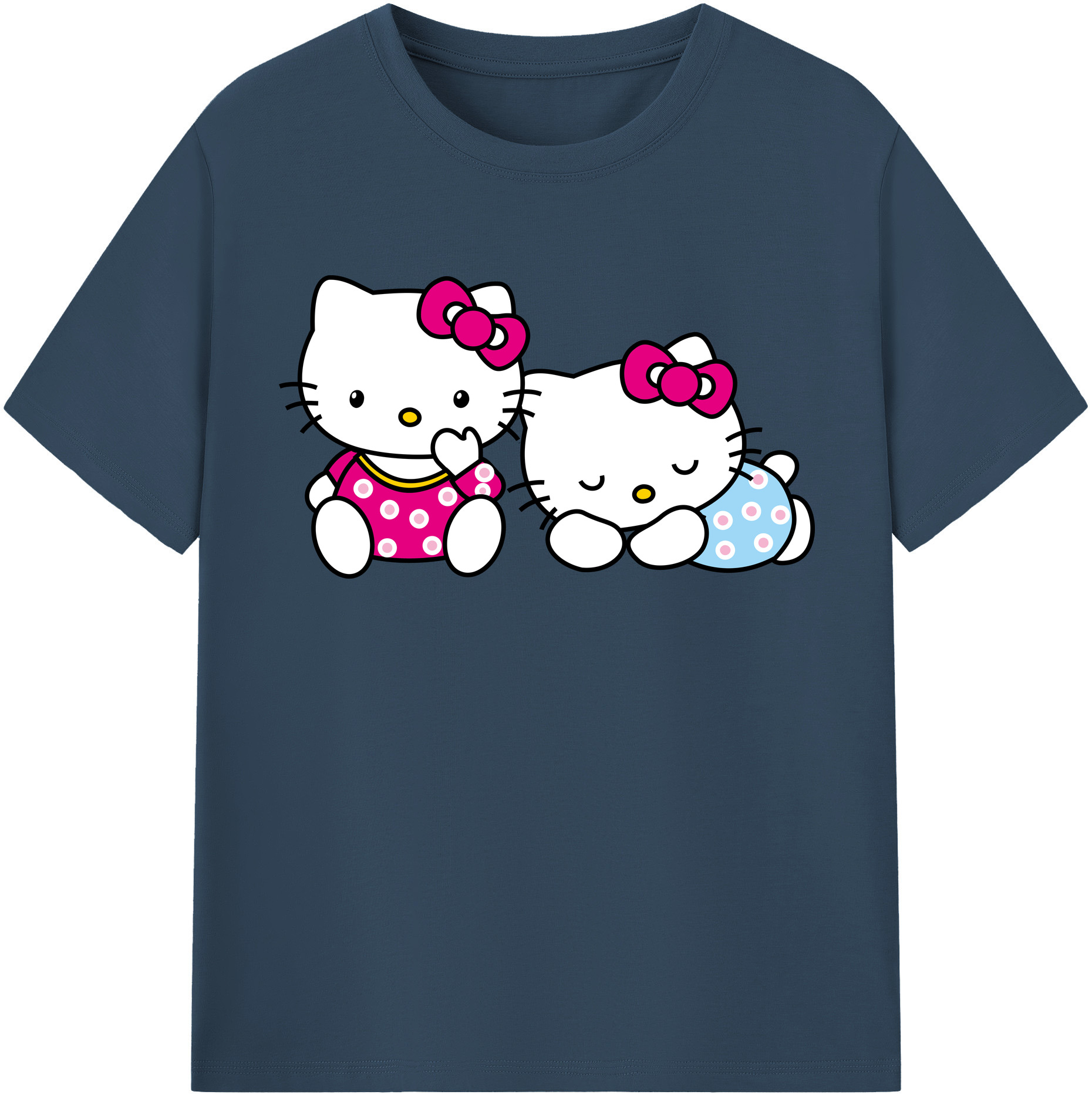 （画像用） Hello Kitty ハローキティ レディースカジュアルプリントTシャツ（綿100％）