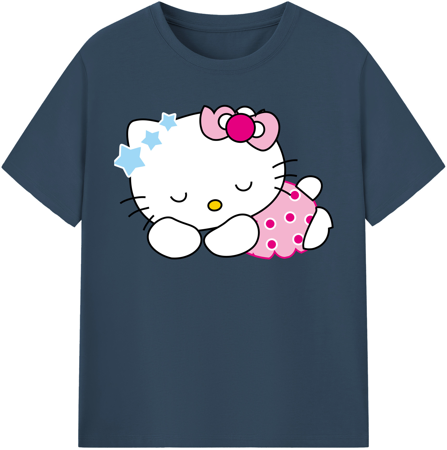 （画像用） Hello Kitty ハローキティ レディースカジュアルプリントTシャツ（綿100％）