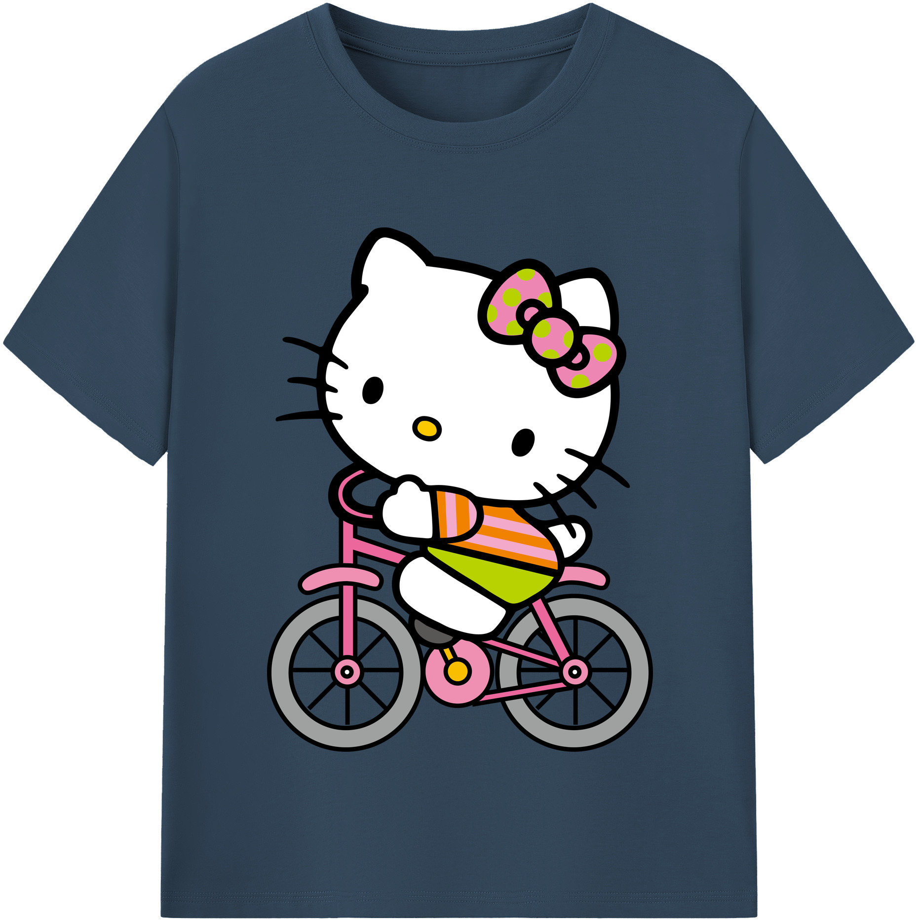 （画像用） Hello Kitty ハローキティ レディースカジュアルプリントTシャツ（綿100％）