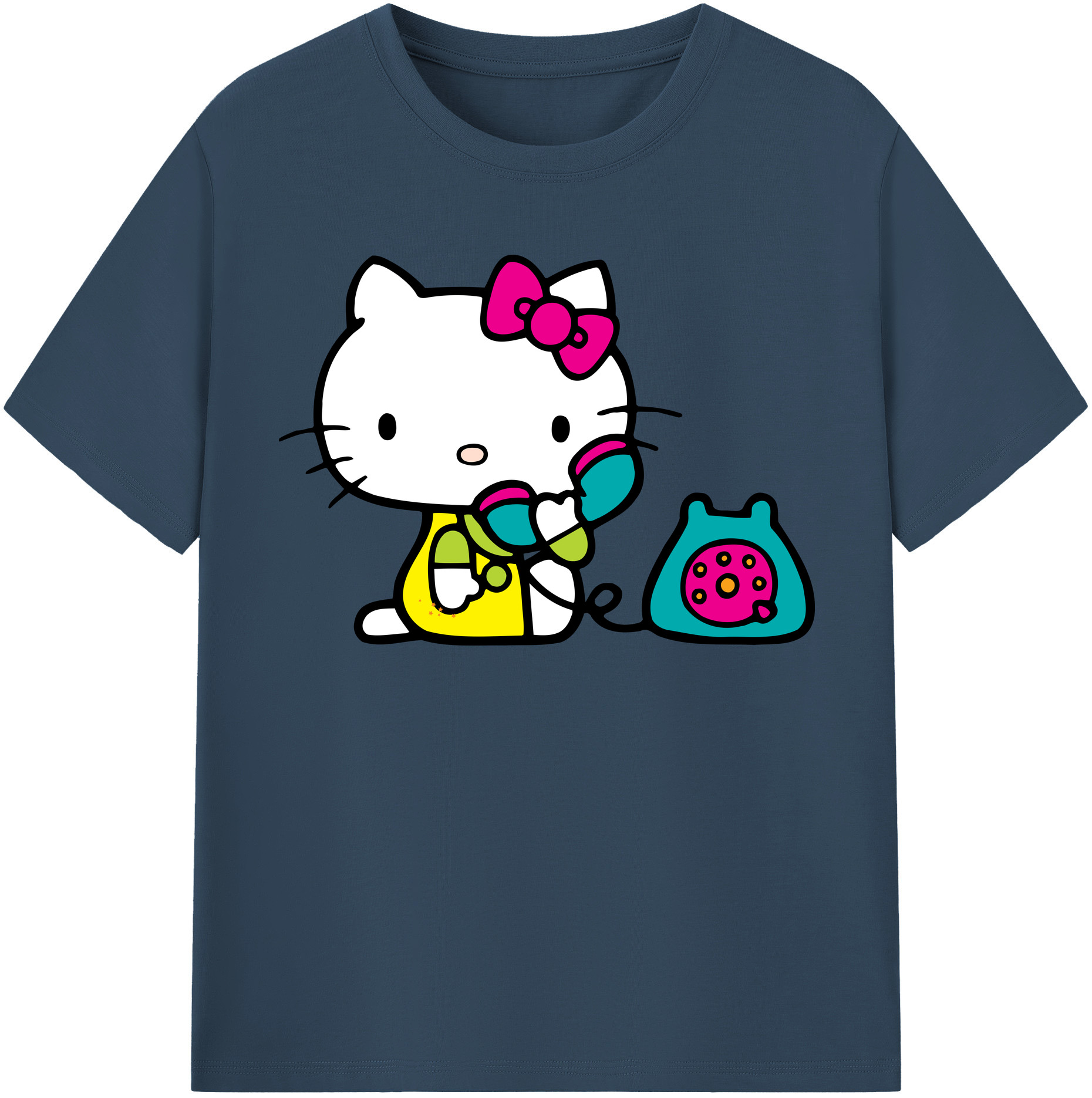 （画像用） Hello Kitty ハローキティ レディースカジュアルプリントTシャツ（綿100％）