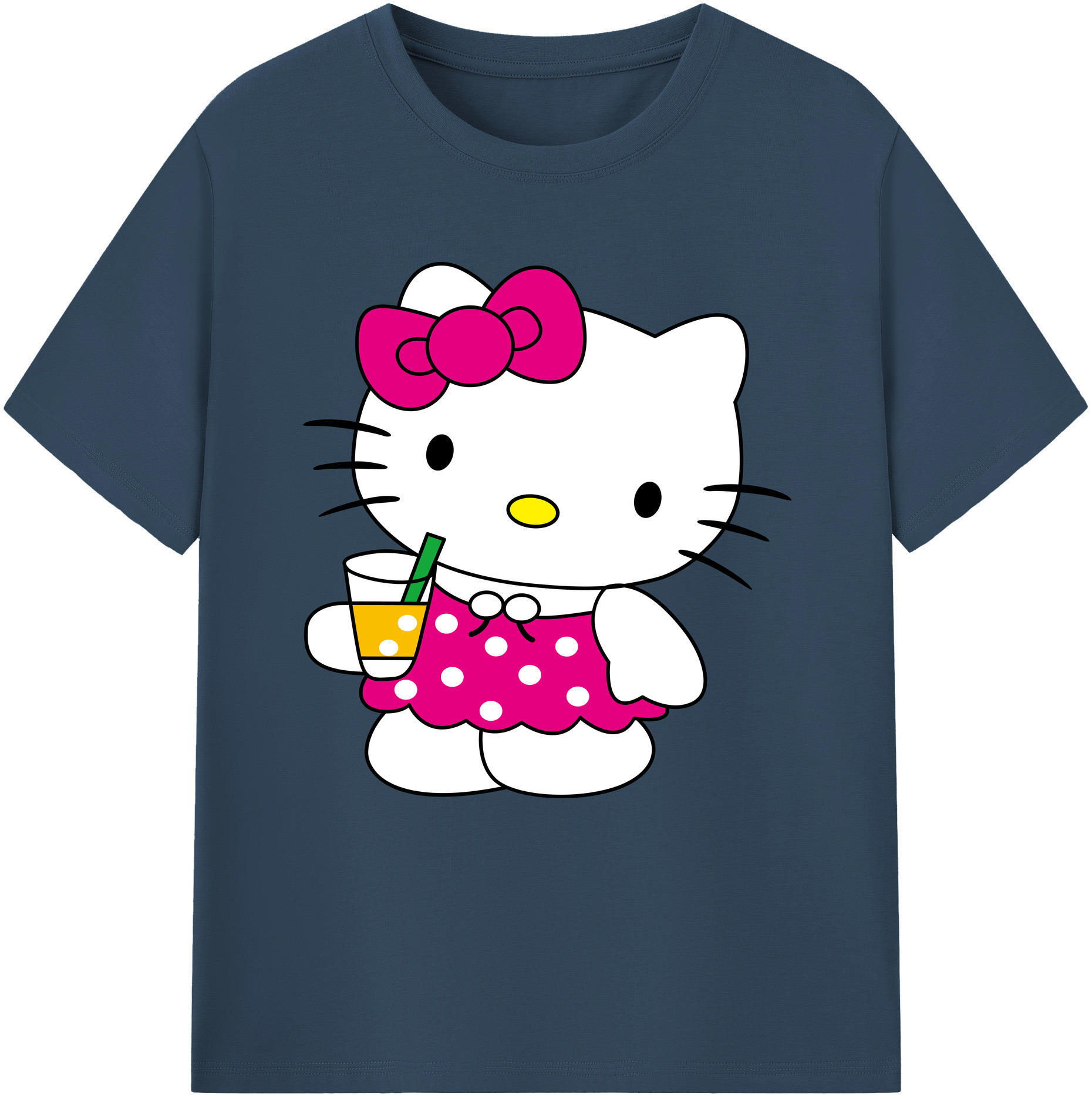 （画像用） Hello Kitty ハローキティ レディースカジュアルプリントTシャツ（綿100％）