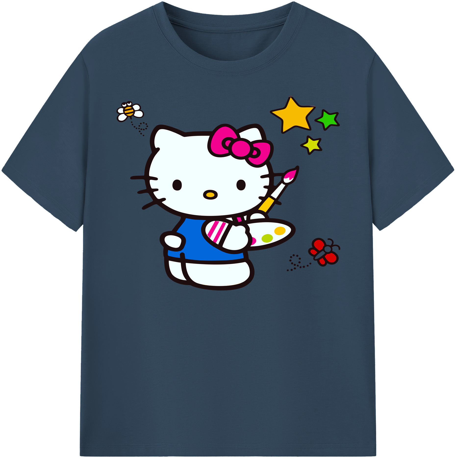 （画像用） Hello Kitty ハローキティ レディースカジュアルプリントTシャツ（綿100％）