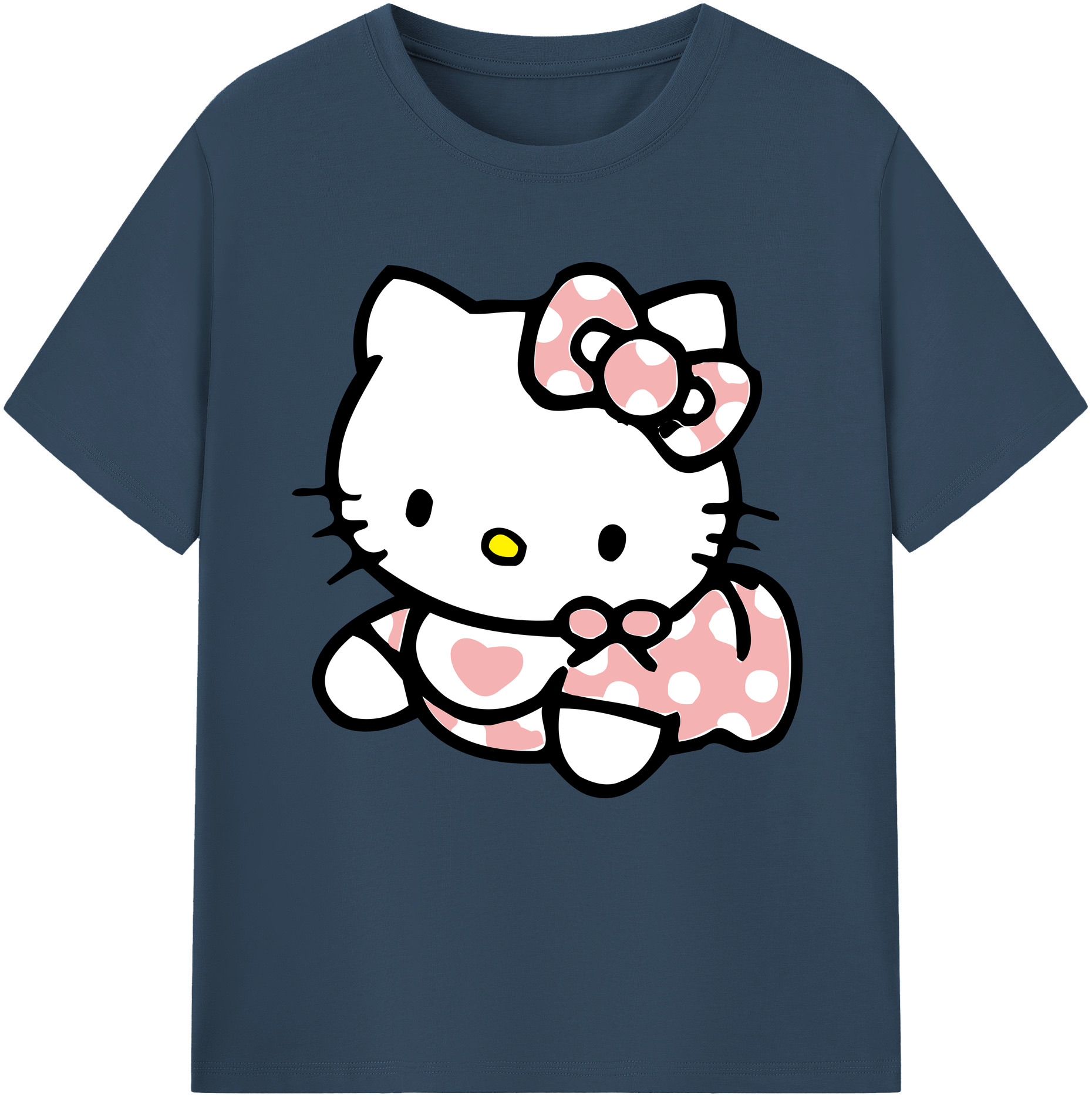 （画像用） Hello Kitty ハローキティ レディースカジュアルプリントTシャツ（綿100％）
