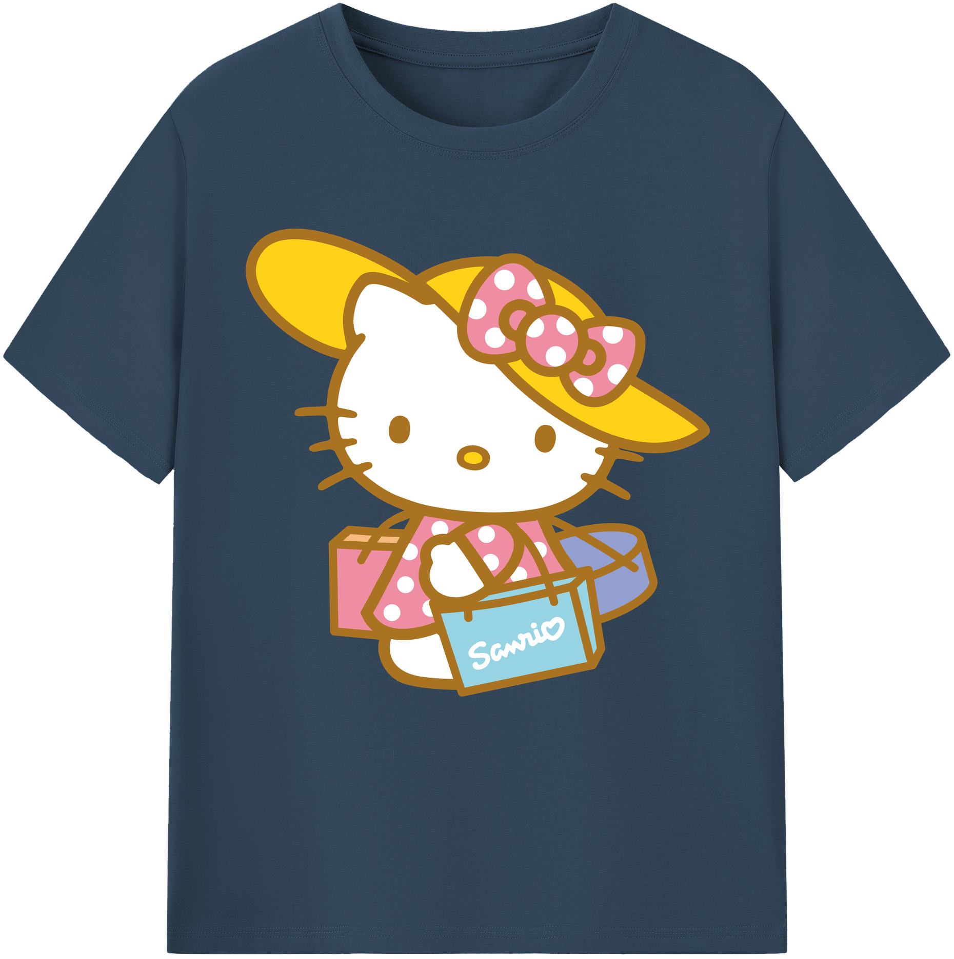 （画像用） Hello Kitty ハローキティ レディースカジュアルプリントTシャツ（綿100％）
