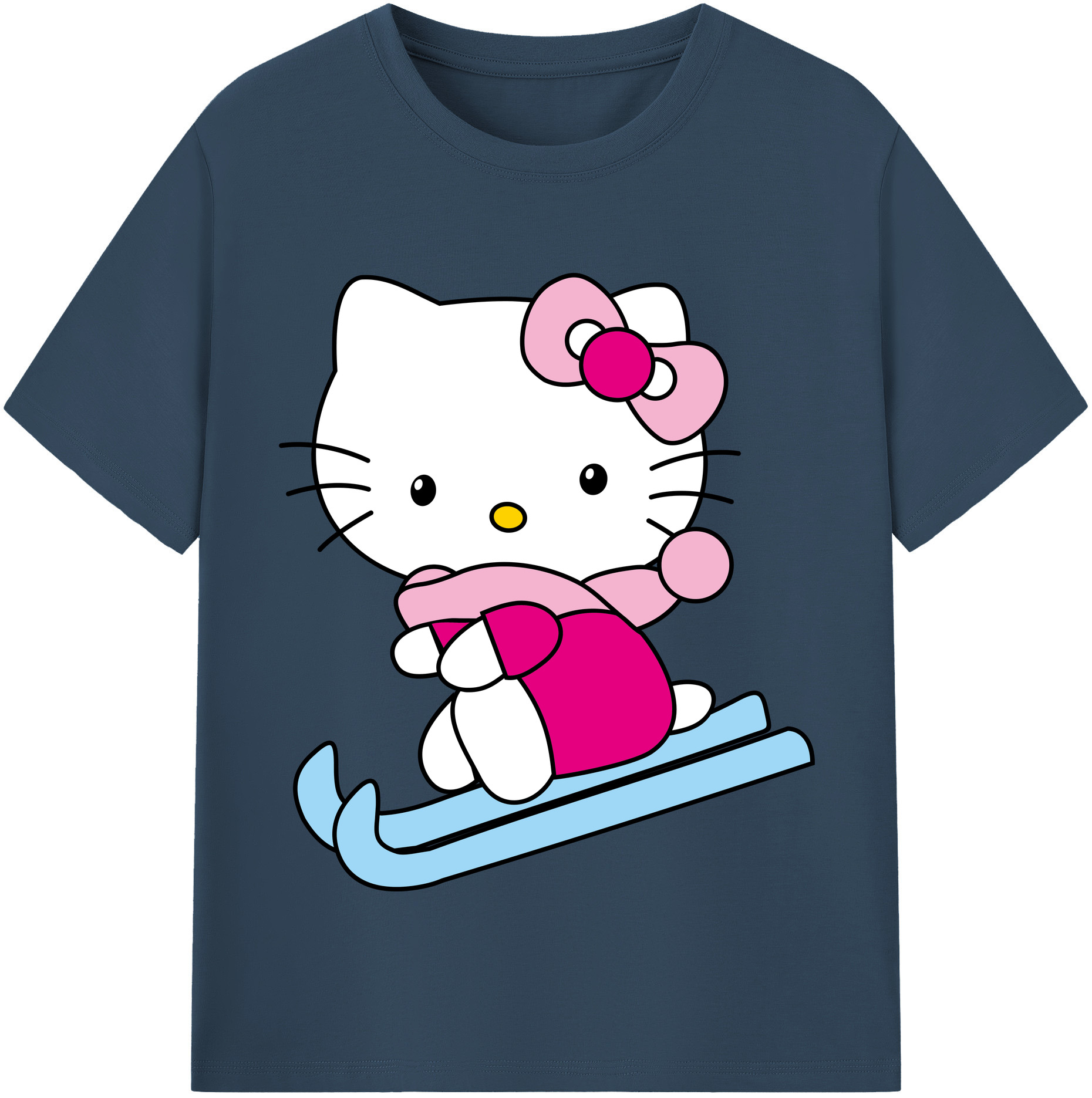 （画像用） Hello Kitty ハローキティ レディースカジュアルプリントTシャツ（綿100％）