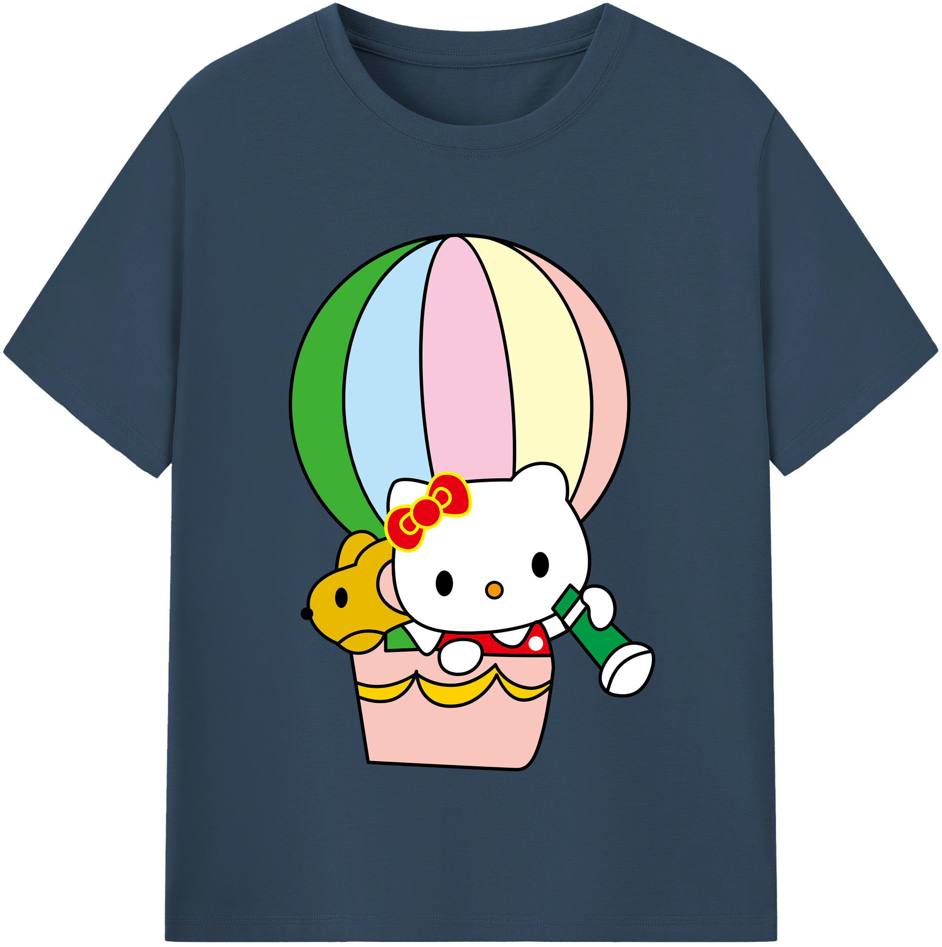 （画像用） Hello Kitty ハローキティ レディースカジュアルプリントTシャツ（綿100％）