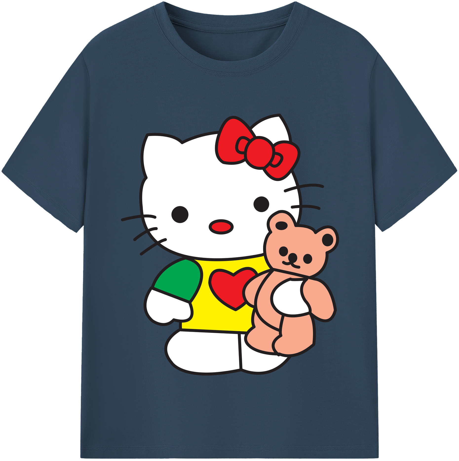 （画像用） Hello Kitty ハローキティ レディースカジュアルプリントTシャツ（綿100％）