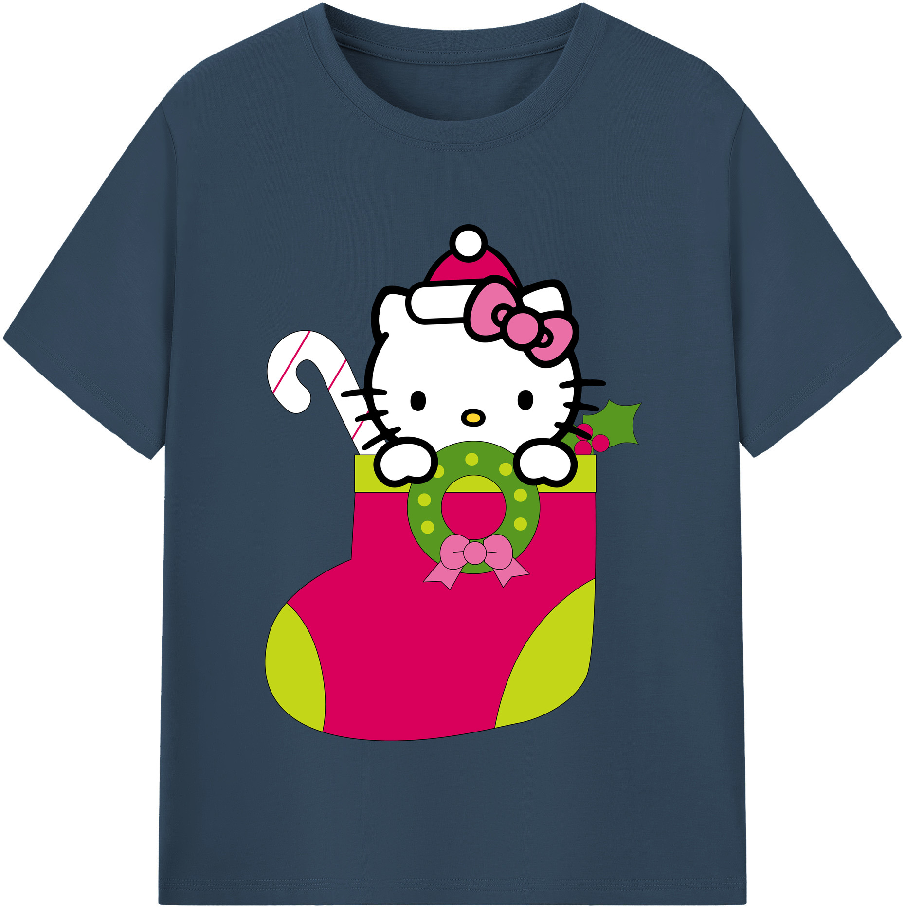 （画像用） Hello Kitty ハローキティ レディースカジュアルプリントTシャツ（綿100％）