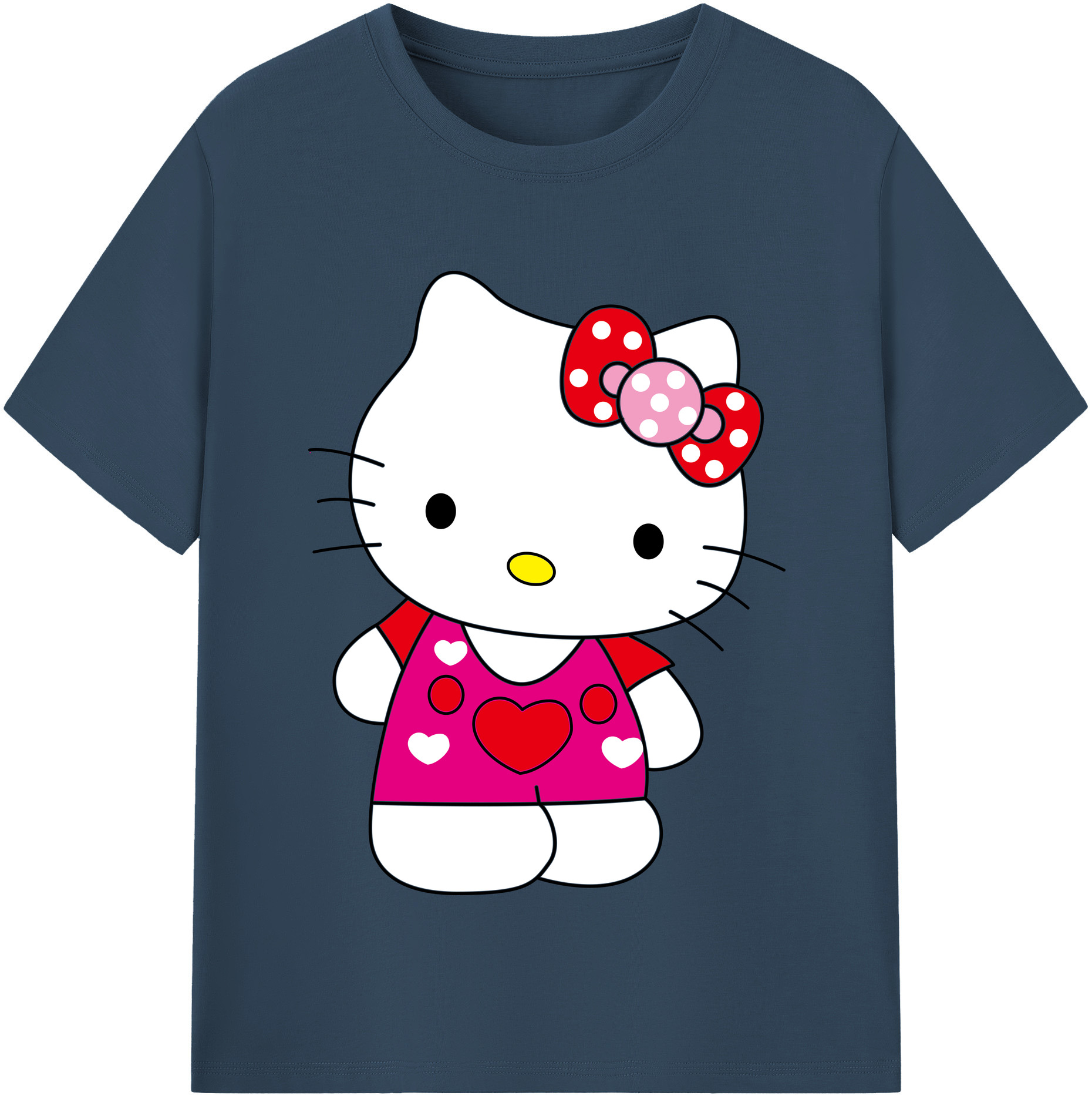 （画像用） Hello Kitty ハローキティ レディースカジュアルプリントTシャツ（綿100％）