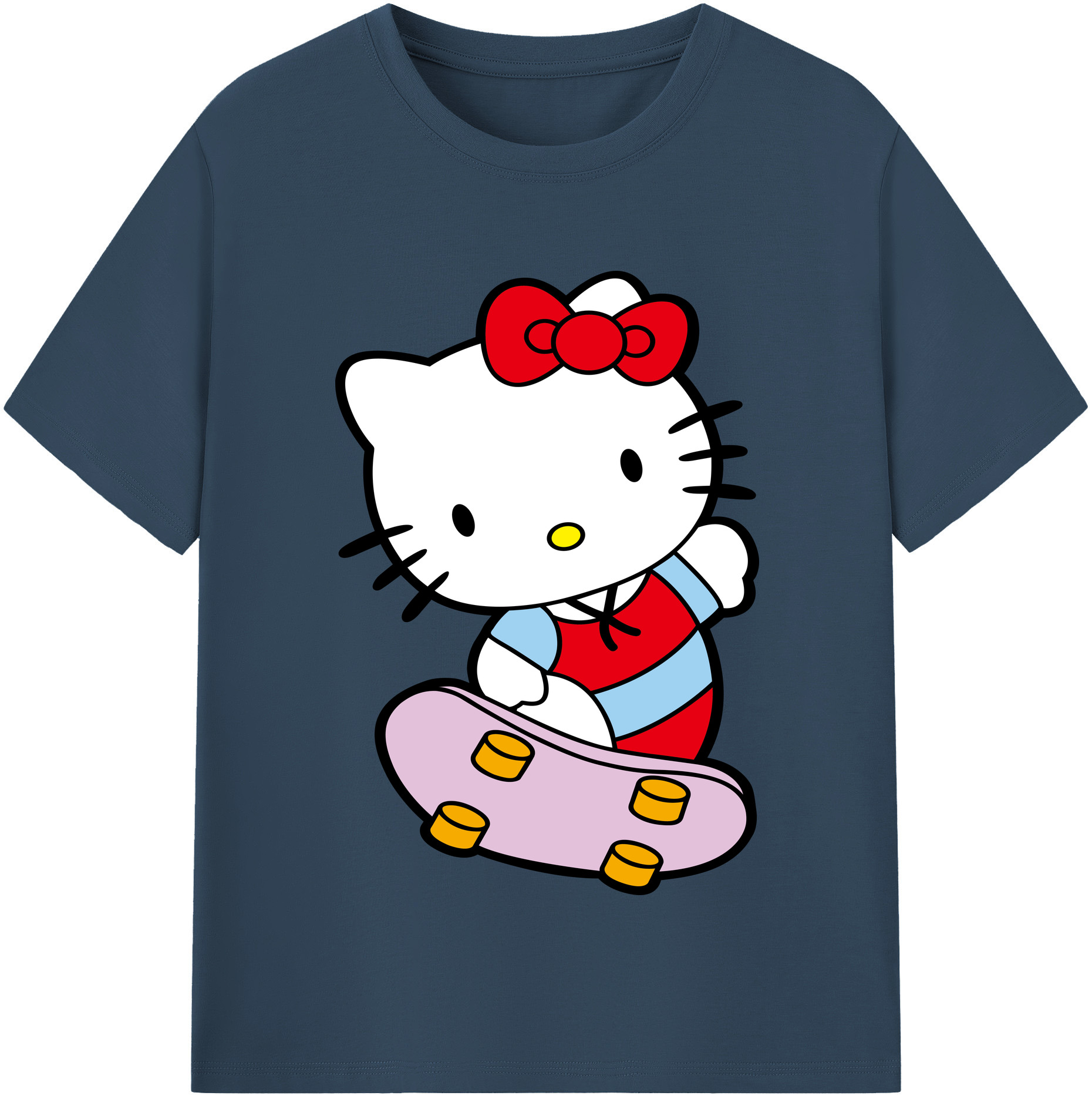 （画像用） Hello Kitty ハローキティ レディースカジュアルプリントTシャツ（綿100％）