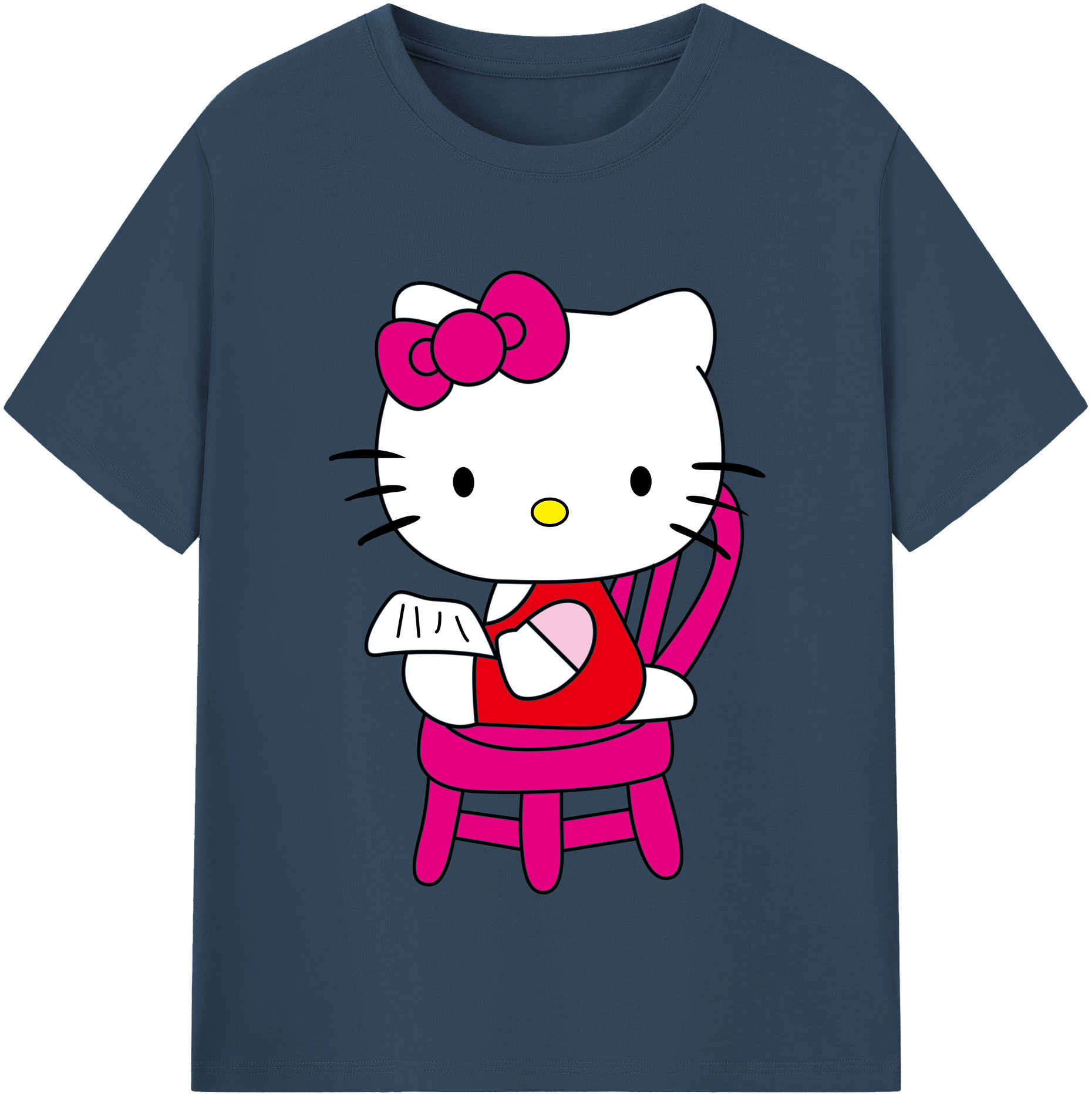 （画像用） Hello Kitty ハローキティ レディースカジュアルプリントTシャツ（綿100％）