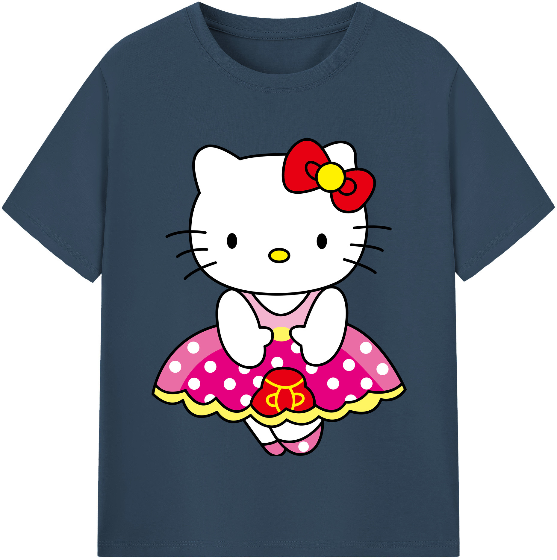 （画像用） Hello Kitty ハローキティ レディースカジュアルプリントTシャツ（綿100％）
