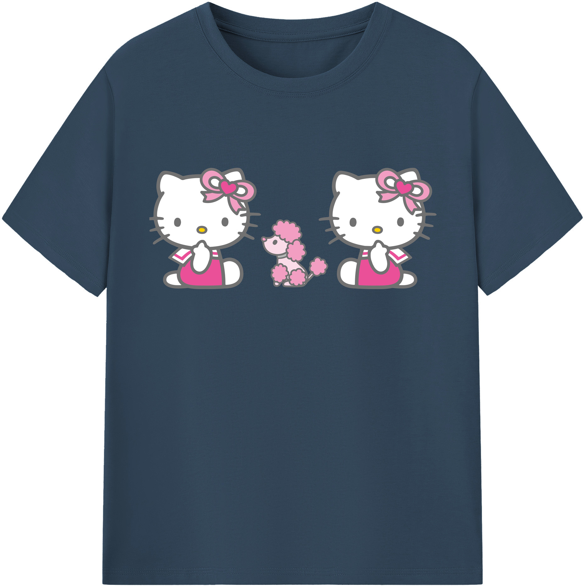 （画像用） Hello Kitty ハローキティ レディースカジュアルプリントTシャツ（綿100％）
