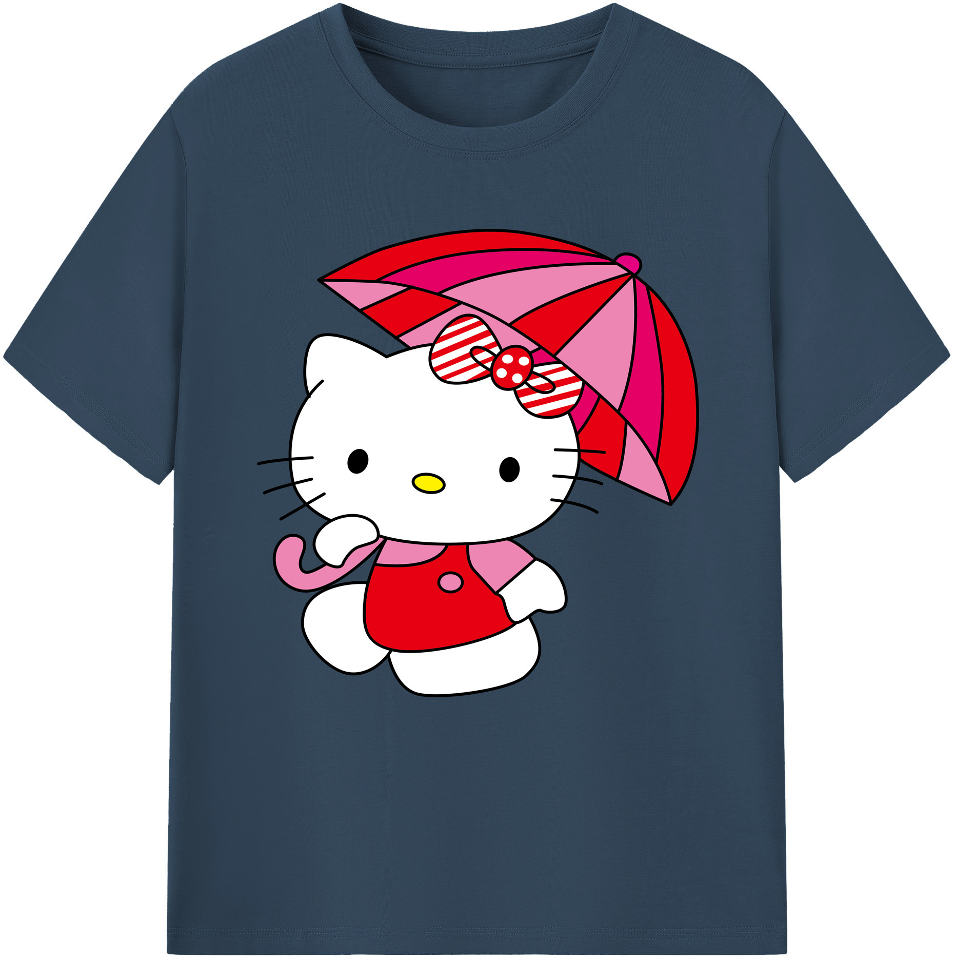 （画像用） Hello Kitty ハローキティ レディースカジュアルプリントTシャツ（綿100％）