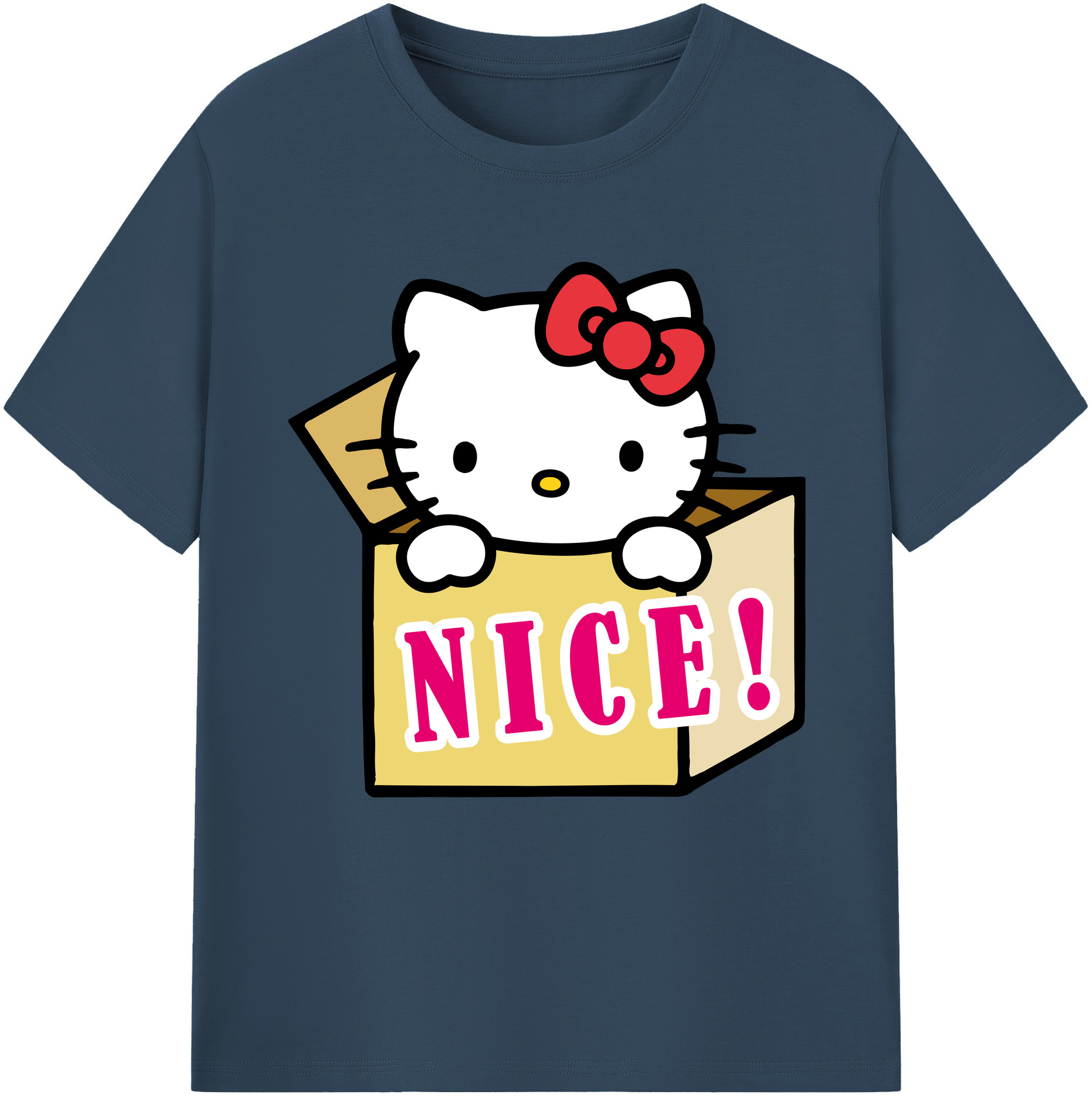 （画像用） Hello Kitty ハローキティ レディースカジュアルプリントTシャツ（綿100％）