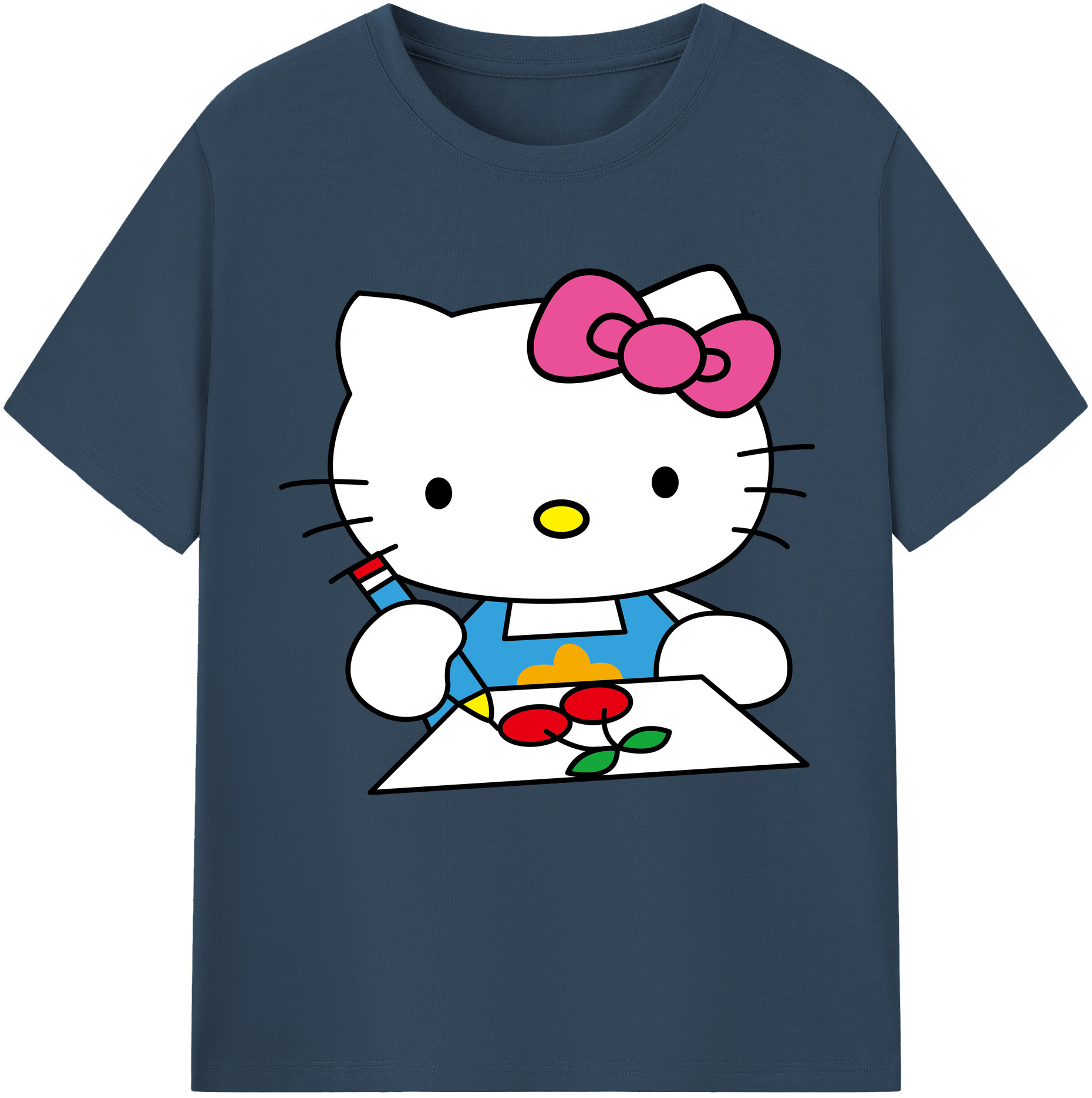 （画像用） Hello Kitty ハローキティ レディースカジュアルプリントTシャツ（綿100％）