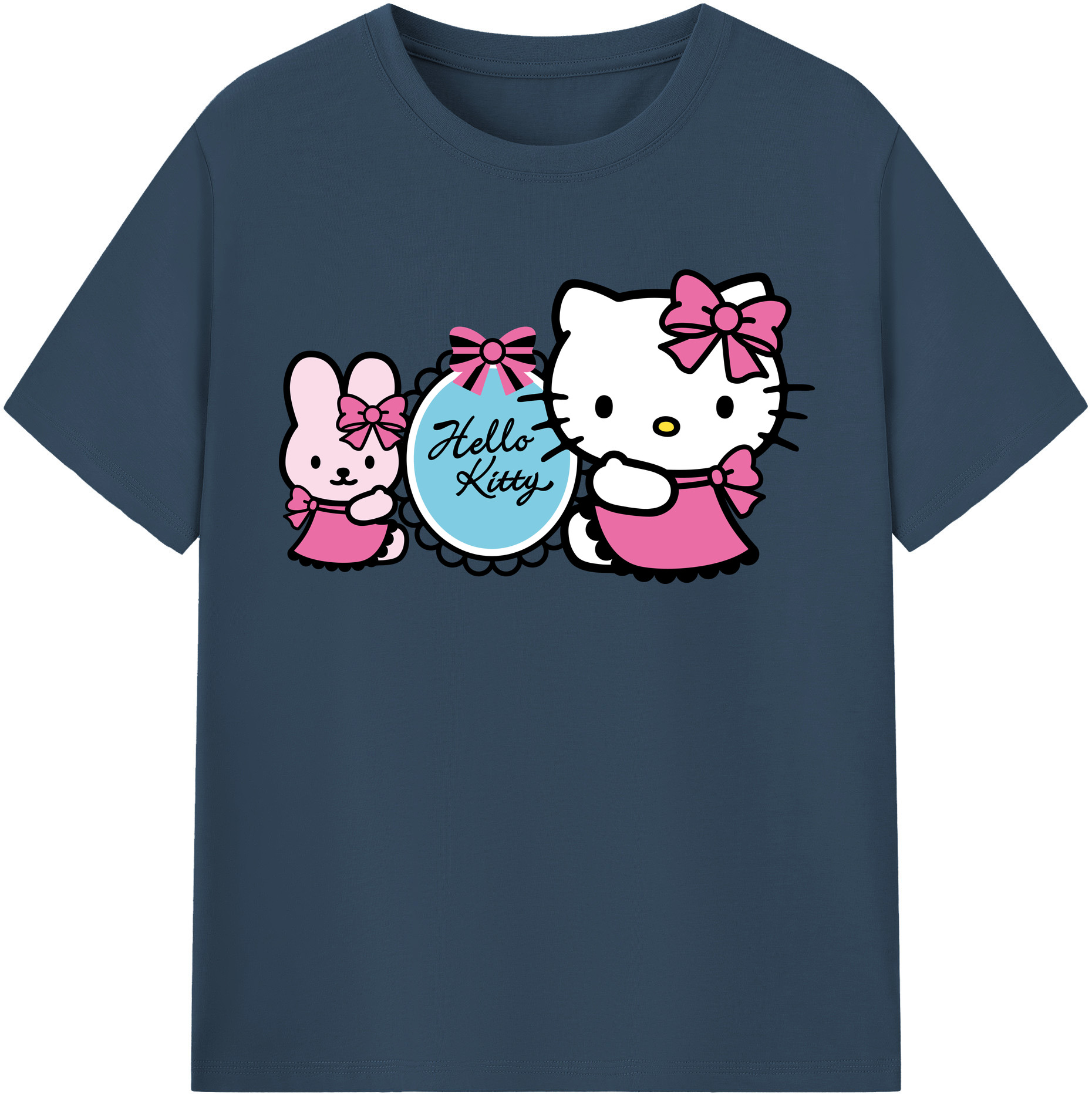 （画像用） Hello Kitty ハローキティ レディースカジュアルプリントTシャツ（綿100％）