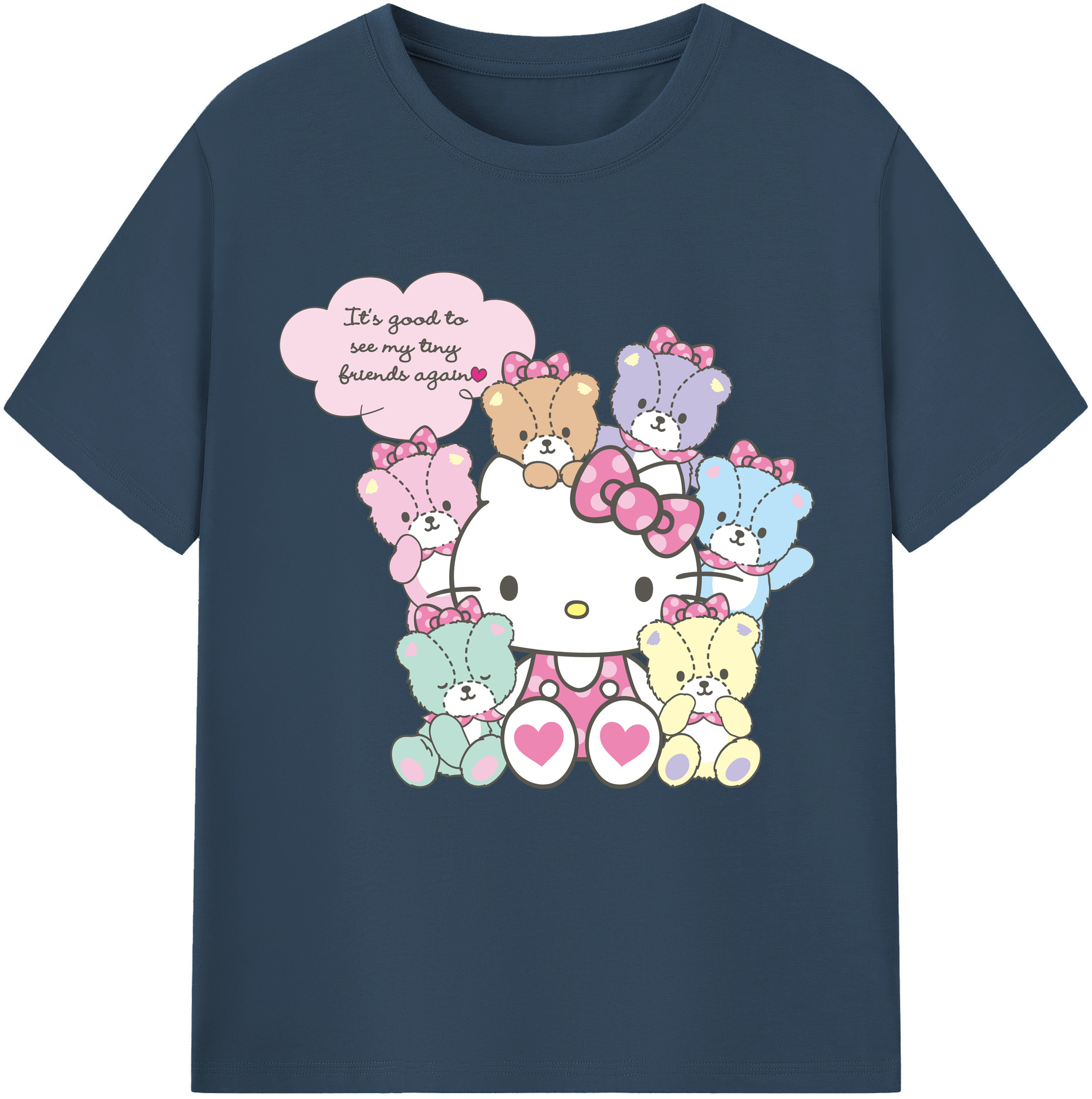 （画像用） Hello Kitty ハローキティ レディースカジュアルプリントTシャツ（綿100％）