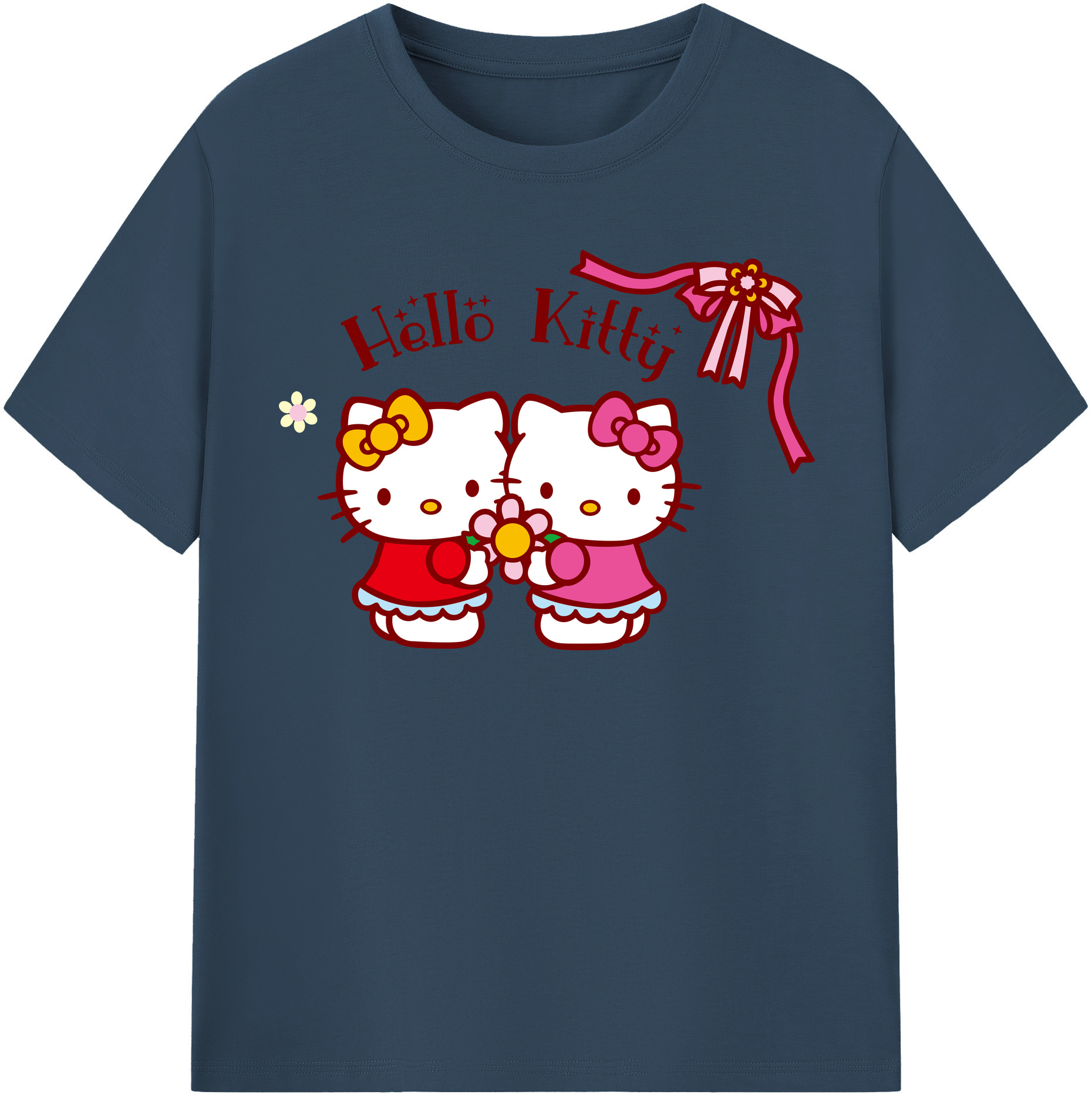 （画像用） Hello Kitty ハローキティ レディースカジュアルプリントTシャツ（綿100％）