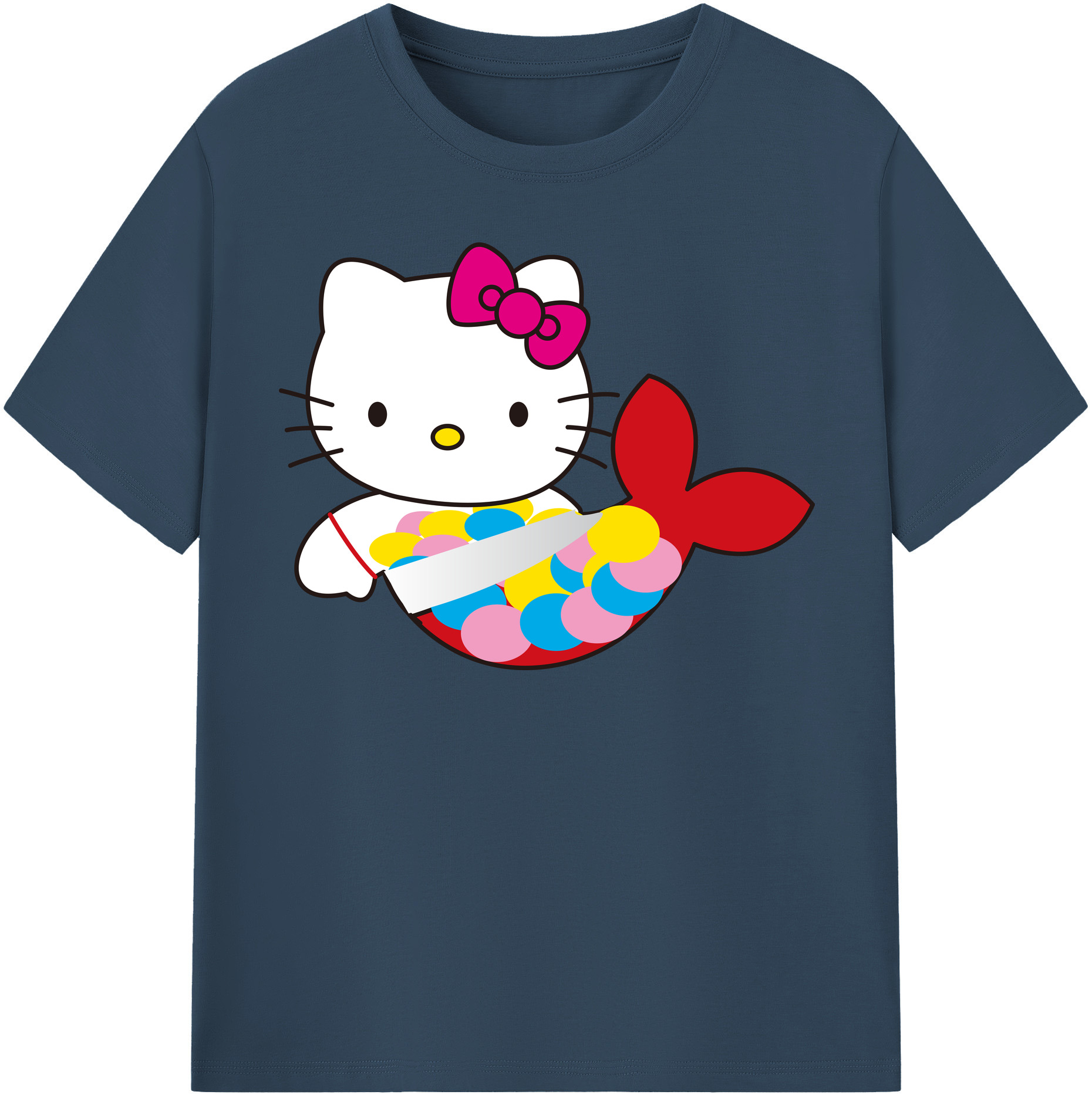 （画像用） Hello Kitty ハローキティ レディースカジュアルプリントTシャツ（綿100％）