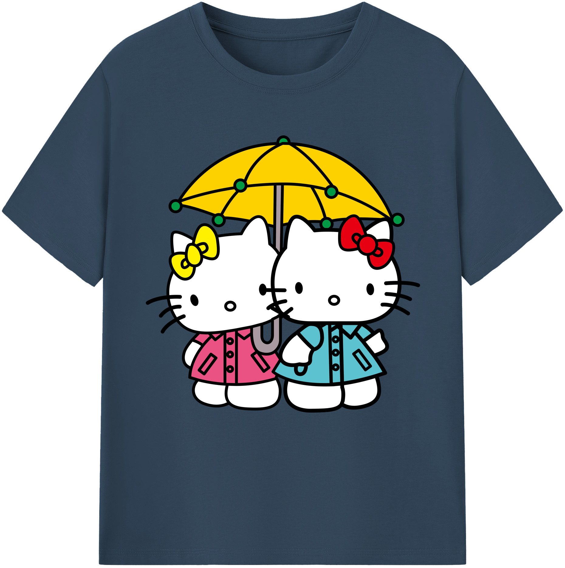 （画像用） Hello Kitty ハローキティ レディースカジュアルプリントTシャツ（綿100％）