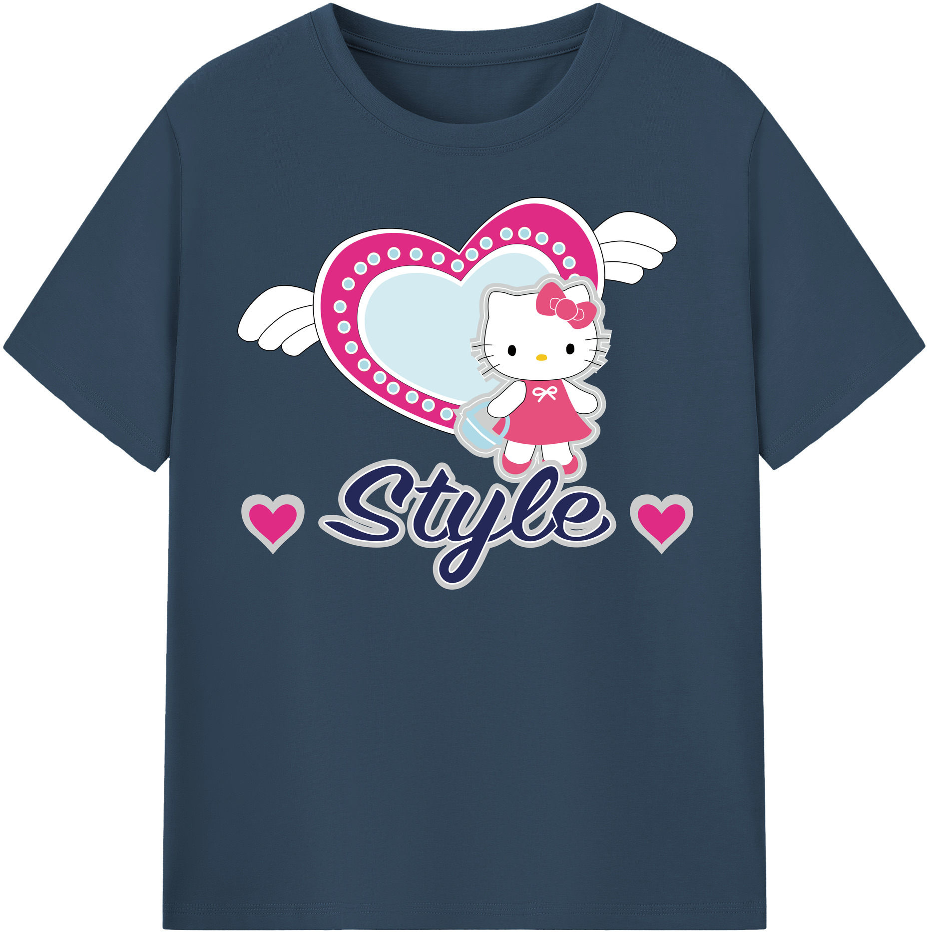 （画像用） Hello Kitty ハローキティ レディースカジュアルプリントTシャツ（綿100％）