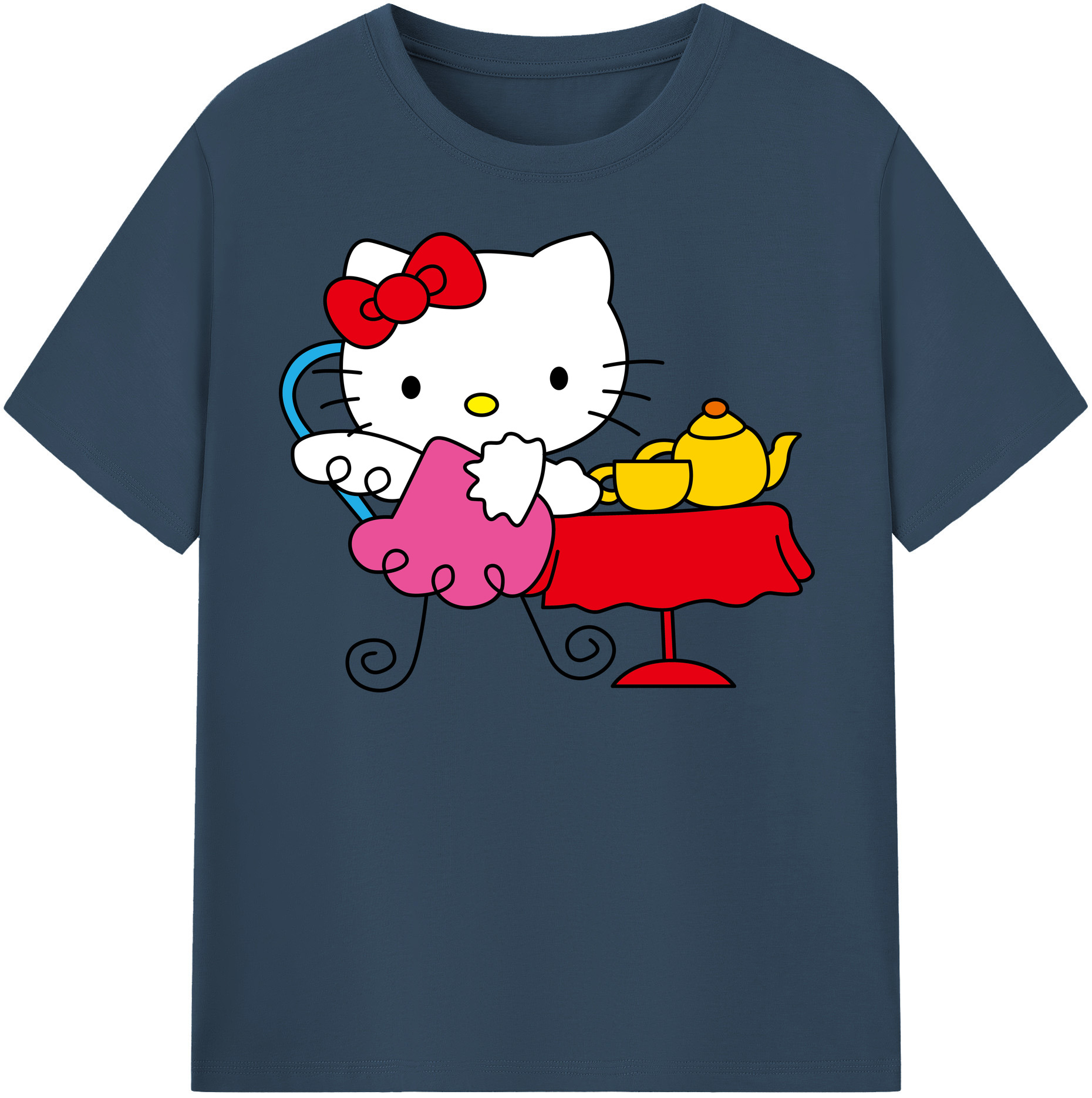 （画像用） Hello Kitty ハローキティ レディースカジュアルプリントTシャツ（綿100％）