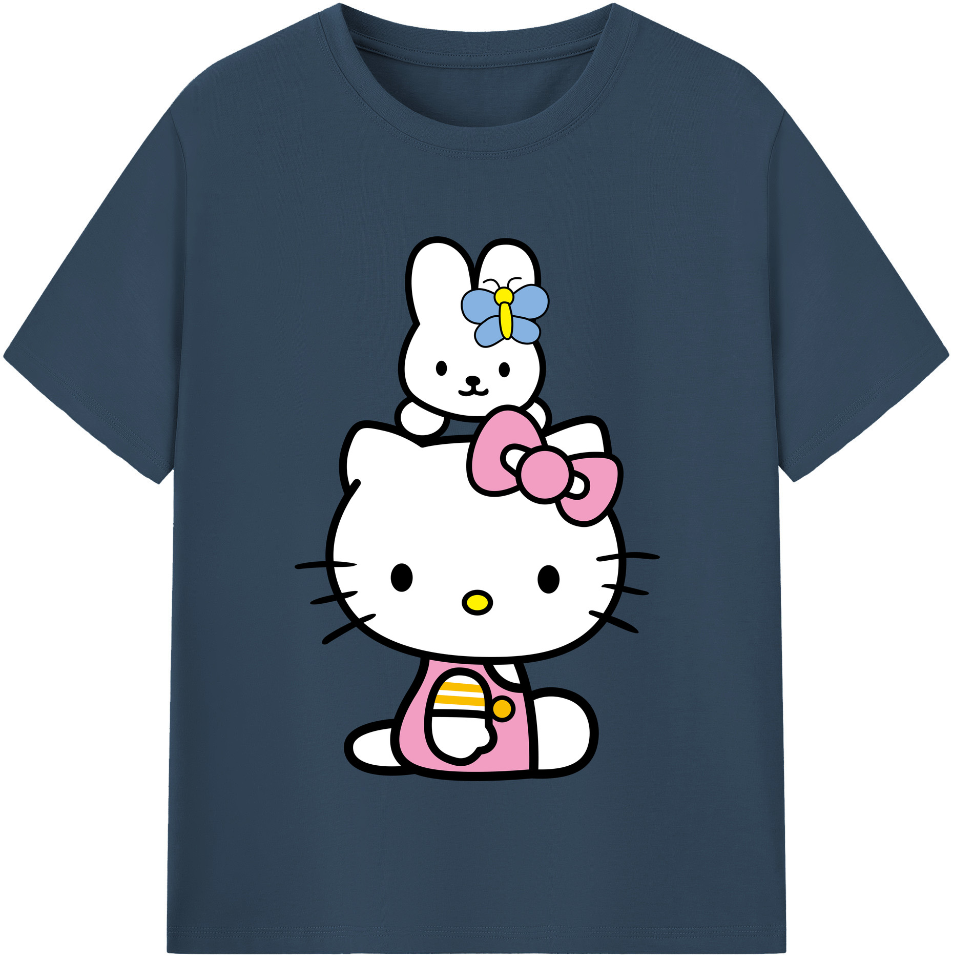 （画像用） Hello Kitty ハローキティ レディースカジュアルプリントTシャツ（綿100％）
